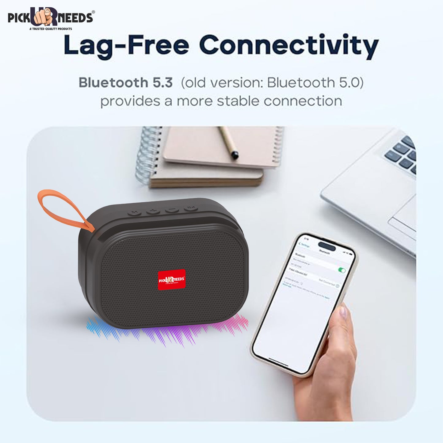 Pick Ur Needs Wireless 2 Side Loud Speaker With USB / TF Card Support 5 W Bluetooth Speaker (Blue, 5.0 Channel)