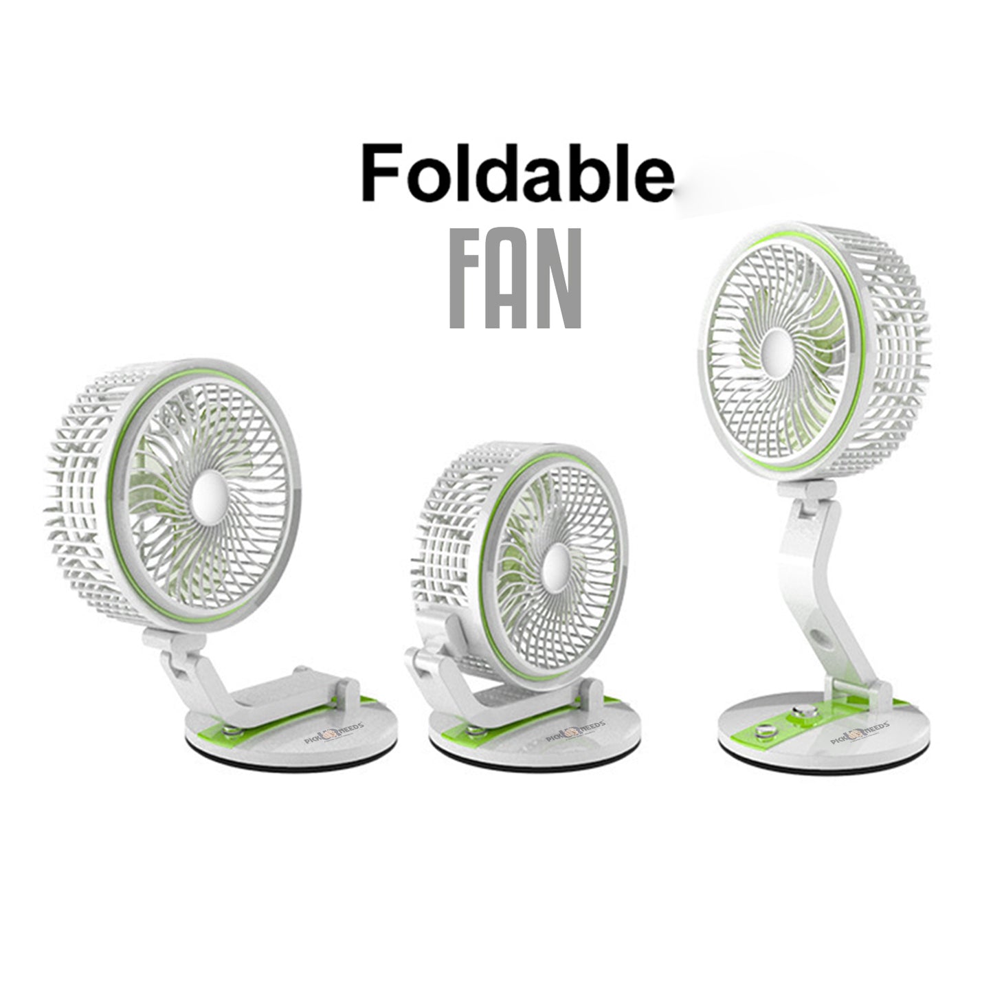 Pick Ur Needs Rechargeable Tabletop Personal Mini USB Rechargeable Desk Fan with LED Light, Camping Fan for Home Office