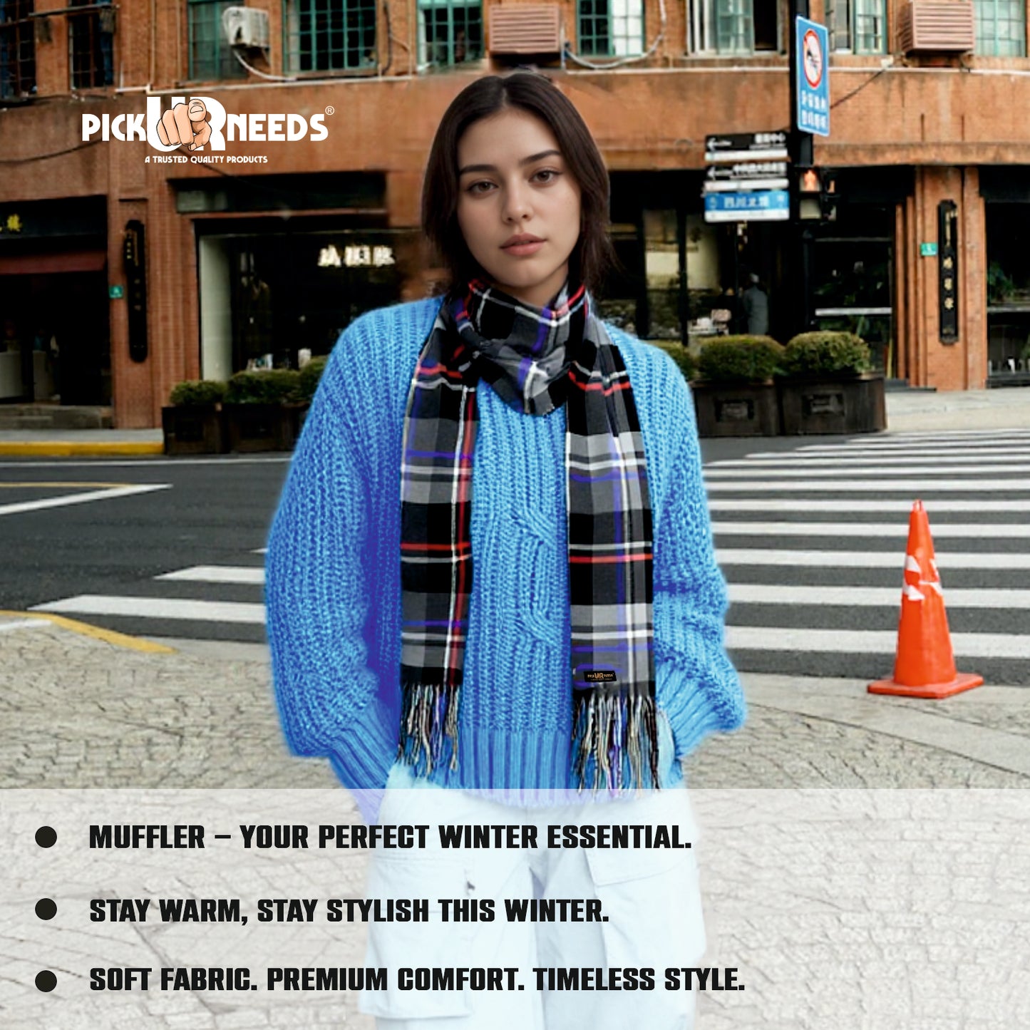 Pick Ur Needs Pure Cashmere Women’s Winter Stylish Muffler Warm, Soft and Trendy Scarves for Cold Weather
