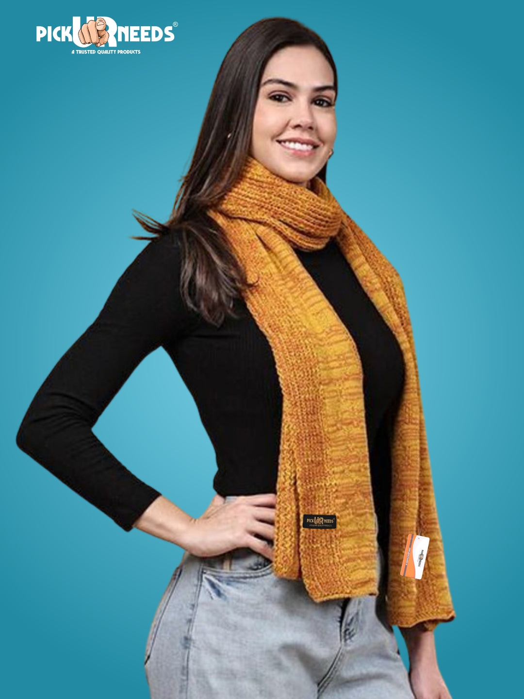 Pick Ur Needs Women’s Knitted Winter Scarf – Soft, Warm & Stylish Casual Long Muffler Stole for Girls