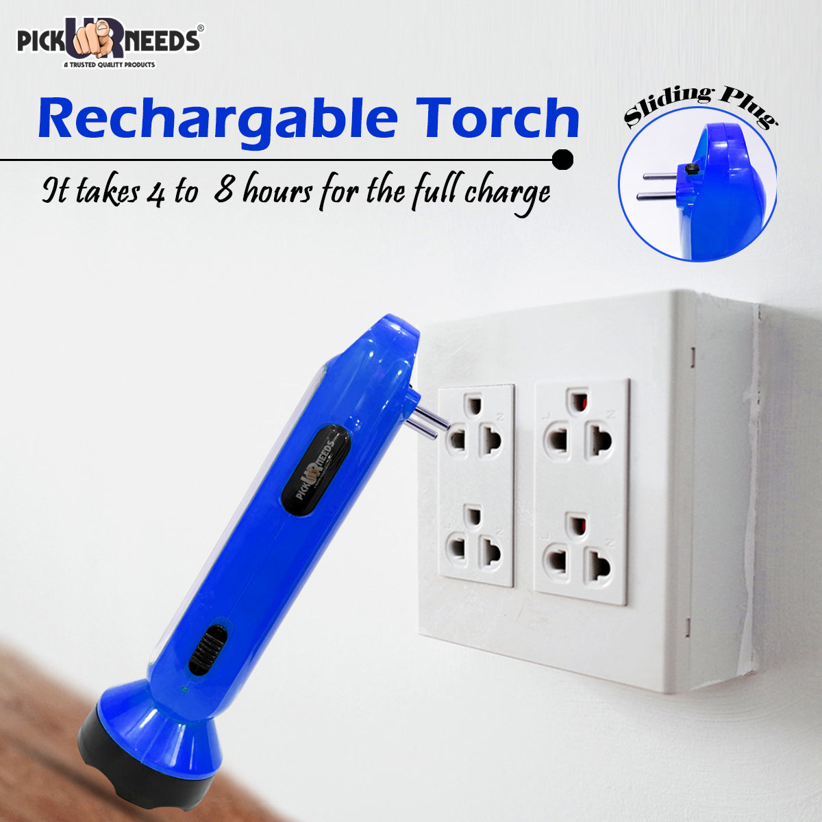 Pick Ur Needs Long Range LED Rechargeable Torch Lantern 5W +18 Bright SMD Tube 1600mAH Perfect Flashlight 20 hrs Torch Emergency Light (Orange)