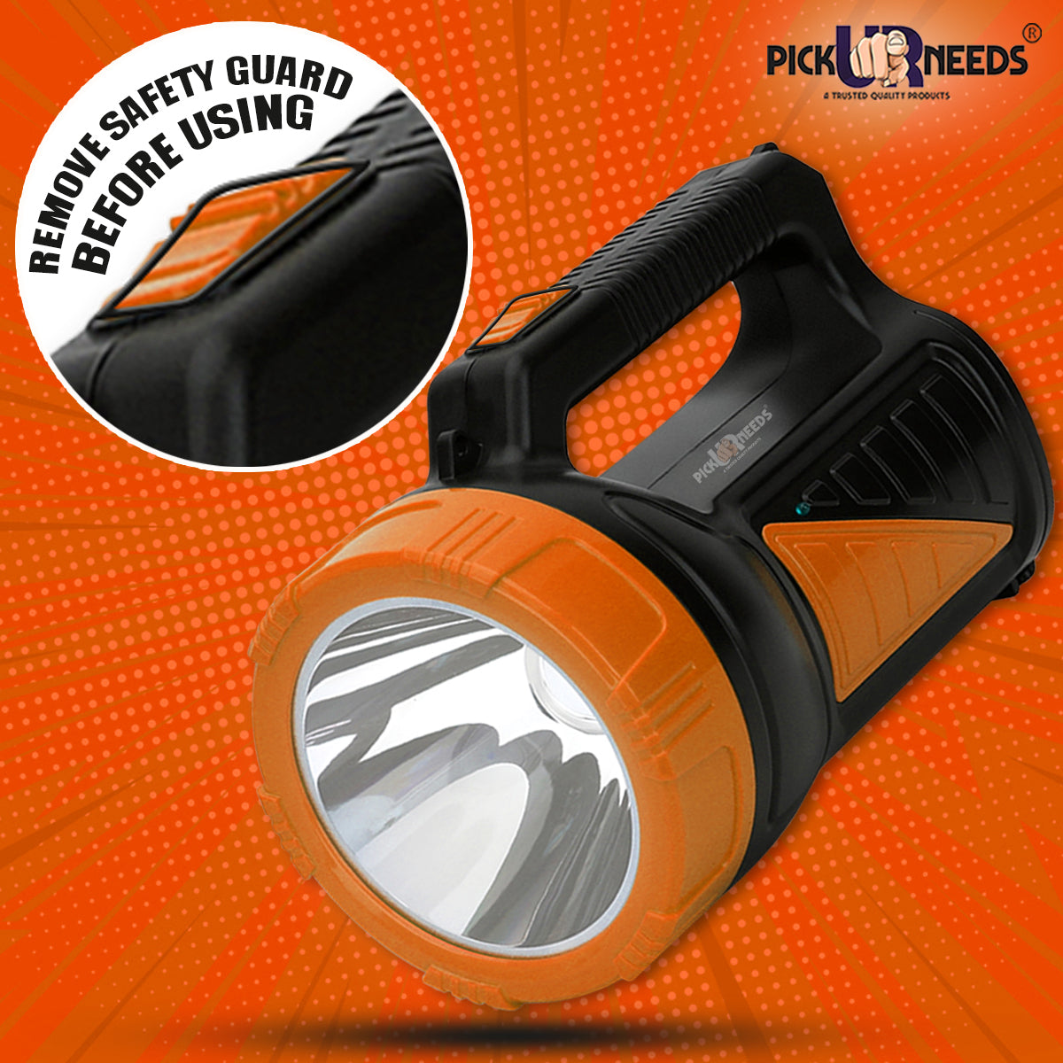 Pick Ur Needs 2 In 1 Rechargeable Long Range Emergency Search Torch Light With Side Tube Light