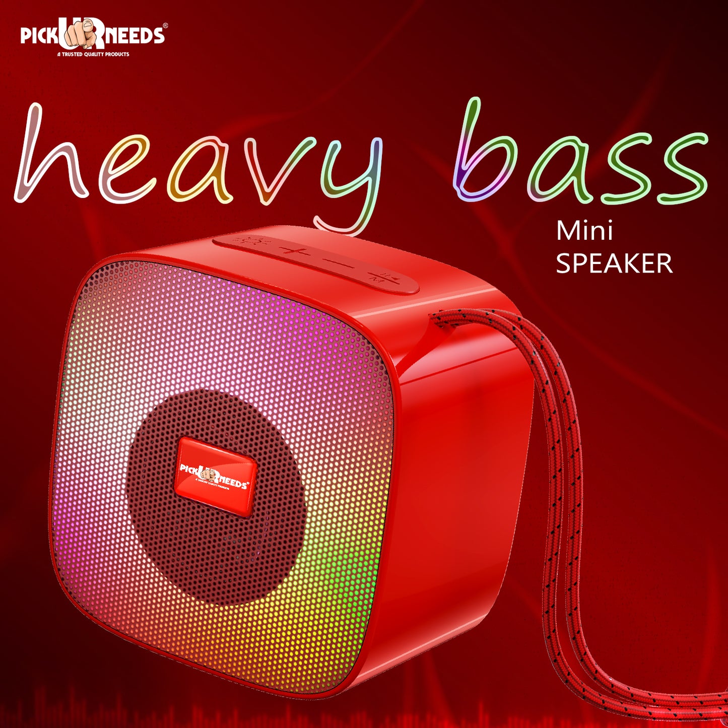 Pick Ur Needs Portable Wireless Speaker With RGB Light TF Card / USB Device / FM Radio Support 5 W Bluetooth Speaker (Black, 5.0 Channel)