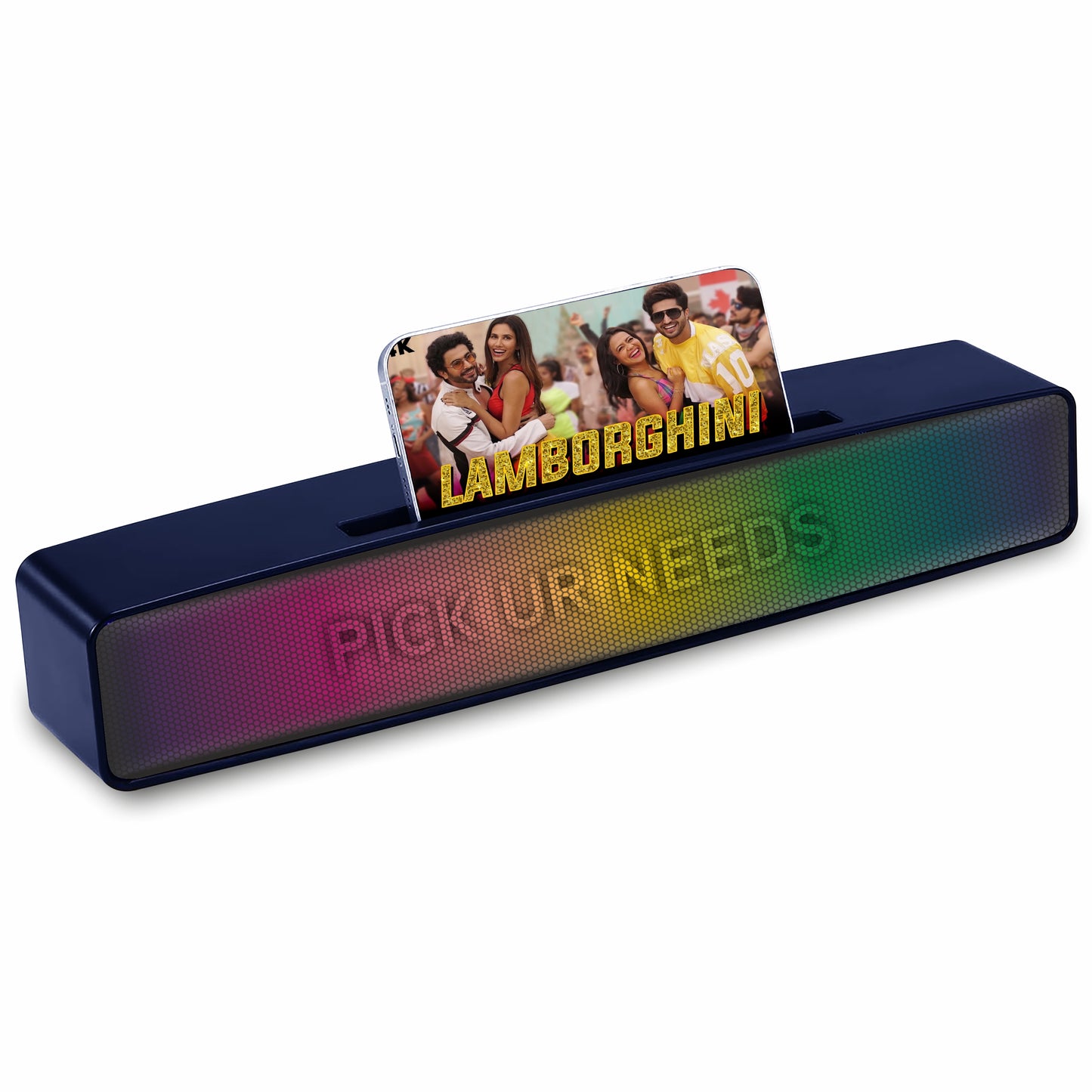 Pick Ur Needs Wireless Home TV Speaker Soundbar WIth RGB Light USB/TF Card/AUX Supported 4Hrs 10 W Bluetooth Soundbar (Black, 5.0 Channel)