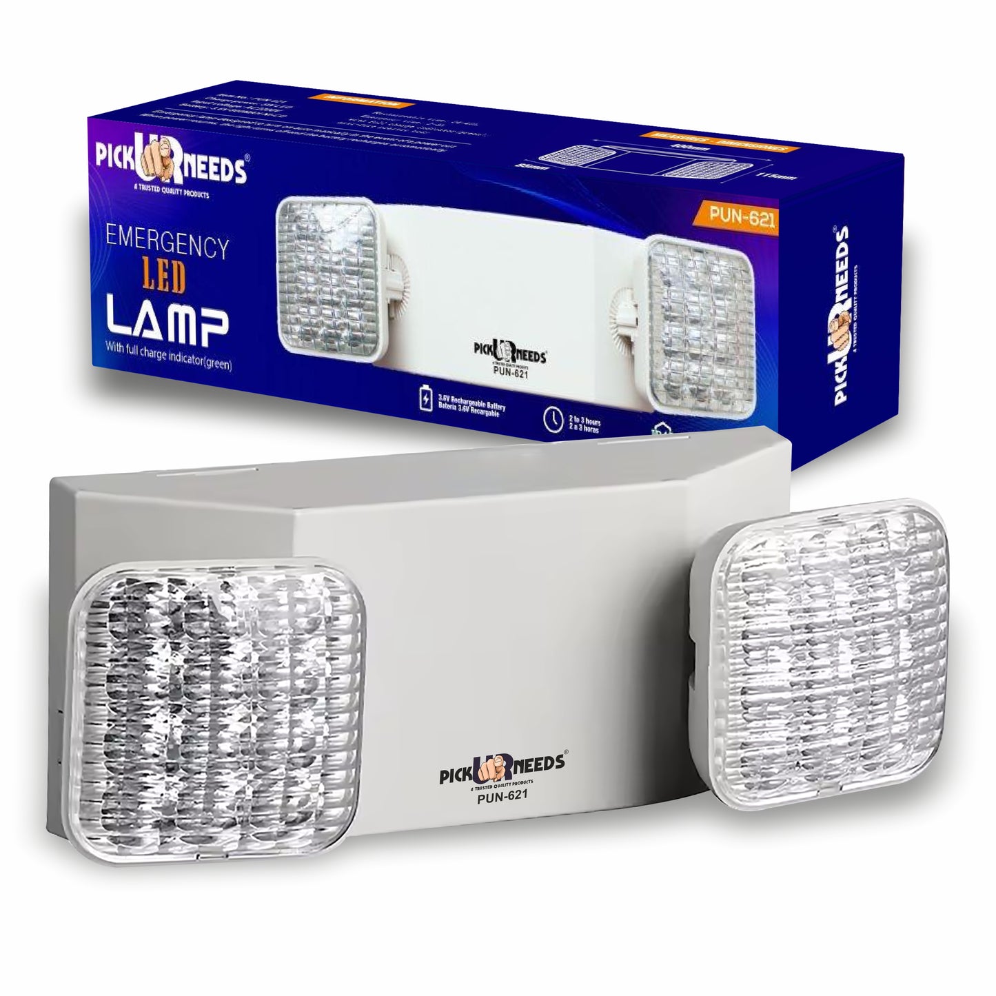Pick Ur Needs LED Light Adjustable Lamp For Residential Commercial Usage 2400mAH 3 hrs Flood Lamp Emergency Light (White)