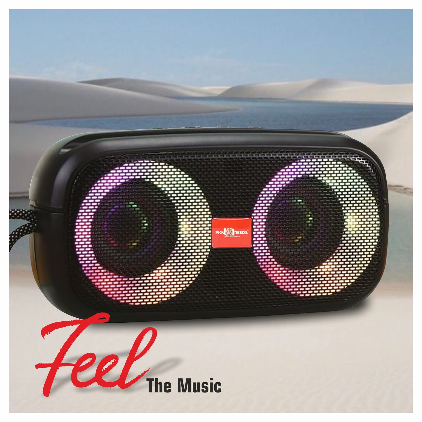 Pick Ur Needs Portable Wireless Speaker With RGB Dimmable Light USB/AUX/TF Card 6 Hrs Playtime 10 W Bluetooth Speaker (Black, 5.0 Channel)