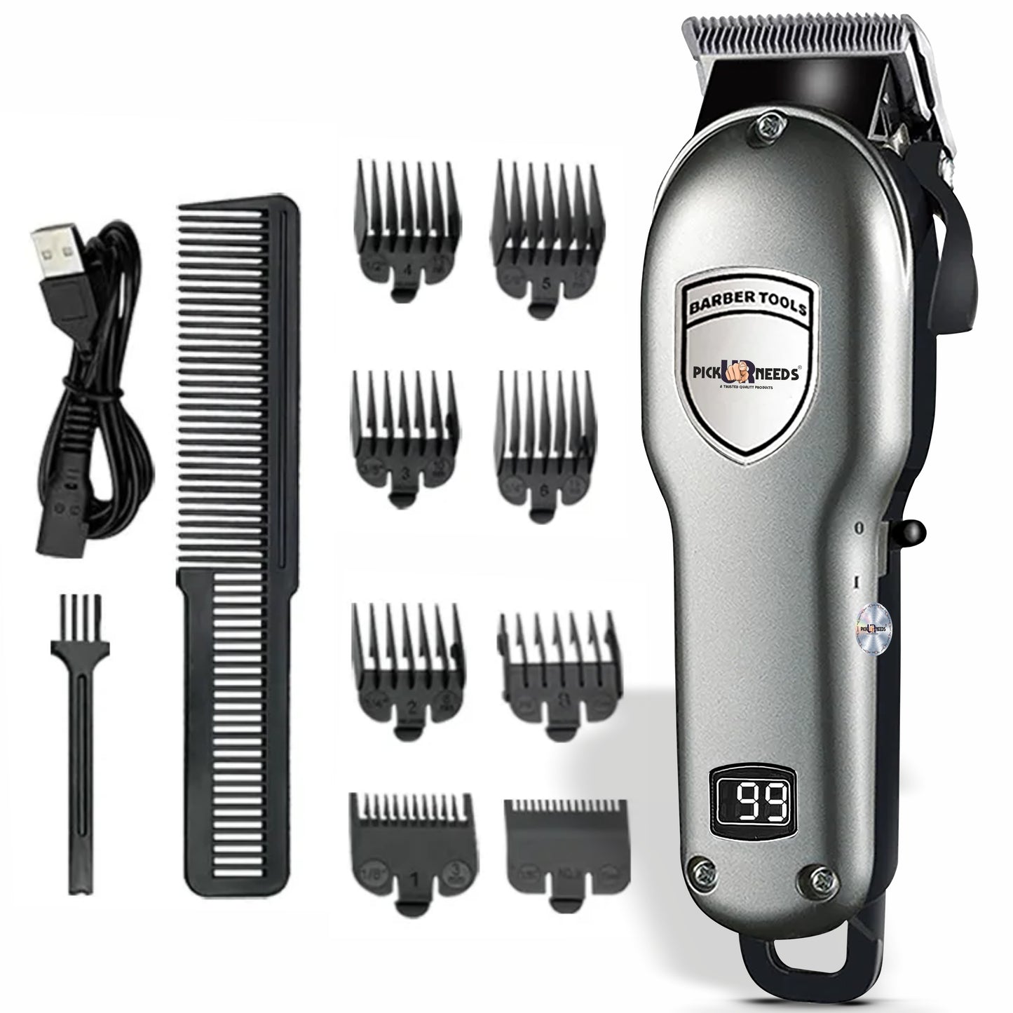 Pick Ur Needs Rechargeable Professional Hair Clipper / Trimmer For Men With LED Indicator 6W Trimmer 180 min Runtime 8 Length Settings