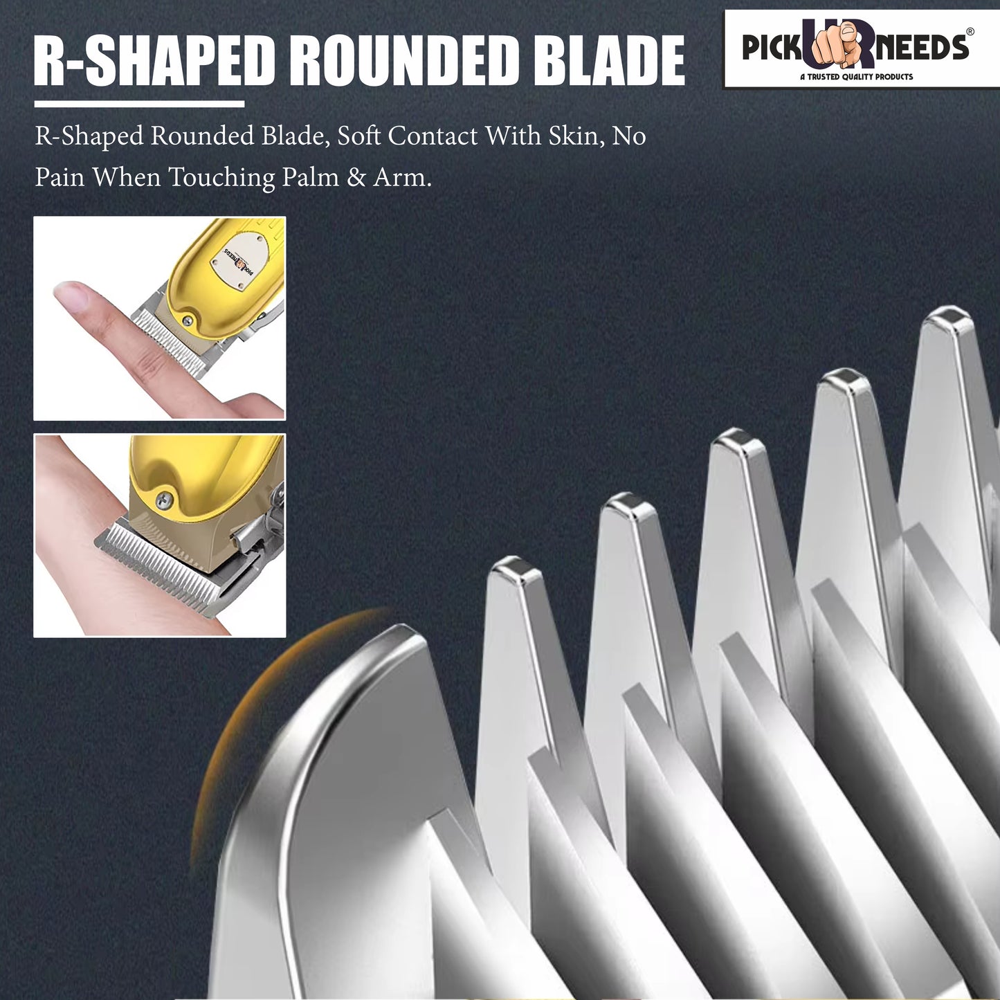 Pick Ur Needs Clipper With LED Display 3 Hrs Backup Premium Shaver For Men / Professional Blades Hair Trimmer / (Golden)