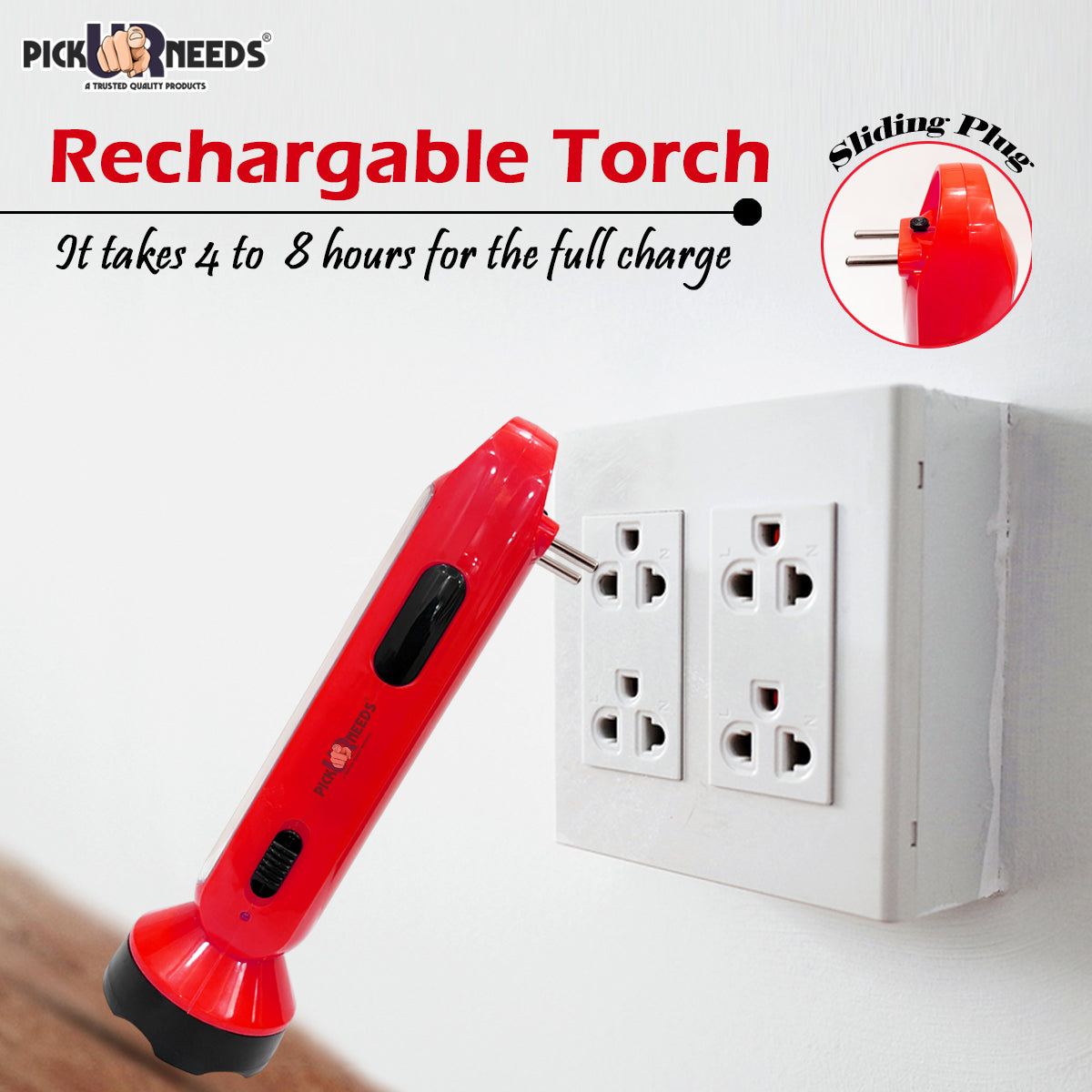 Pick Ur Needs Long Range LED Rechargeable Torch Lantern 5W +18 Bright SMD Tube 1600mAH Perfect Flashlight 20 hrs Torch Emergency Light (Orange)