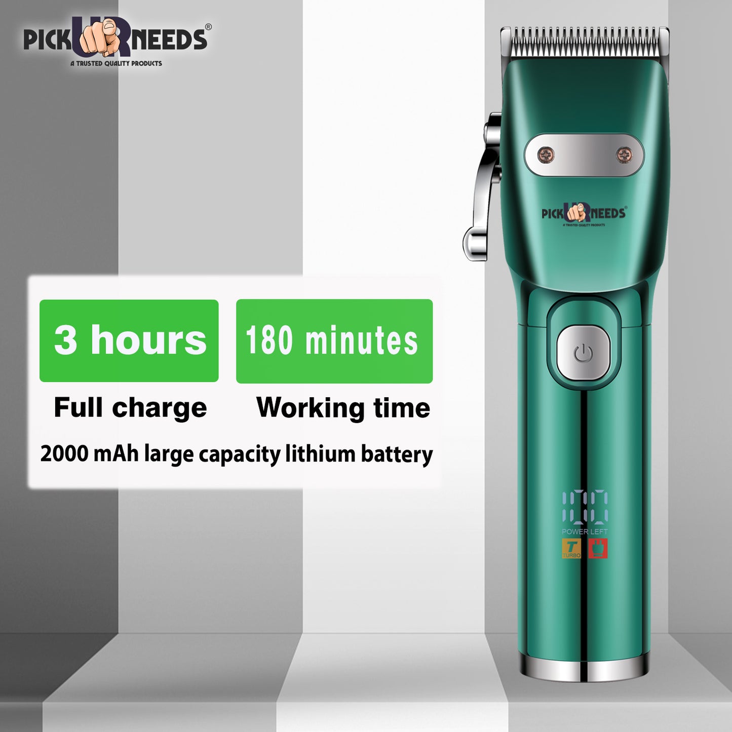 Professional Pick Ur Needs Hair Clipper / Shaver / Trimmer For Men Metal Body With LED Display Shaver For Men (Red)