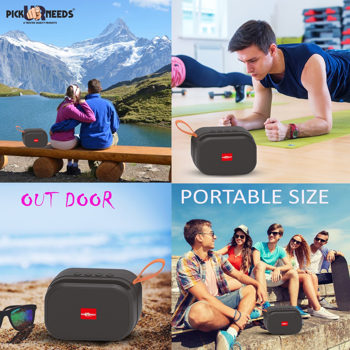 Pick Ur Needs Wireless 2 Side Loud Speaker With USB / TF Card Support 5 W Bluetooth Speaker (Blue, 5.0 Channel)