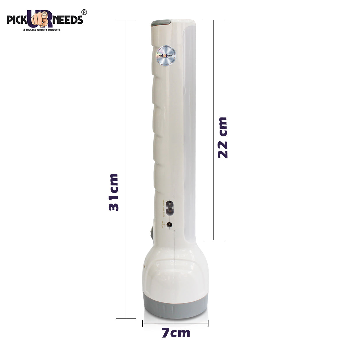 Pick Ur Needs Long Emergency Rechargeable LED 2 in 1 Long Range Search Torch Light 25 Watt With Dual Battery