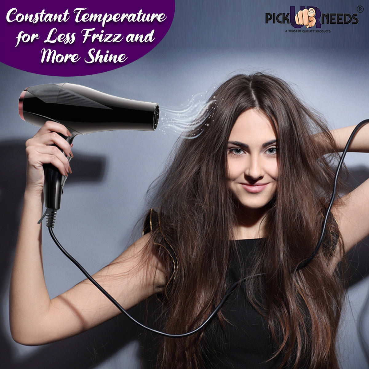 Pick Ur Needs Professional Stylish Hair Dryer With Over Heat Protection Hot And Cold Dryer Hair Dryer WIth Comb Reduser Hair Dryer (5000 W, Black)