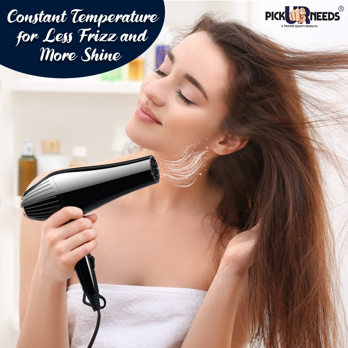Pick Ur Needs Professional Stylish Hair Dryer With Over Heat Protection Hot And Cold Dryer Hair Dryer (5000 W, Black)