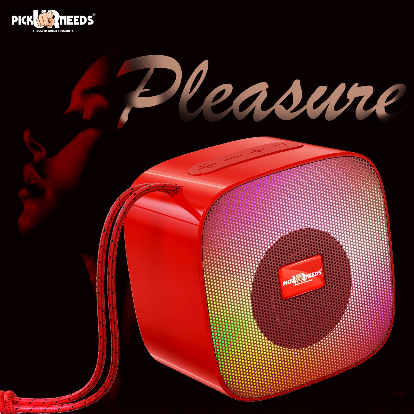 Pick Ur Needs Portable Wireless Speaker With RGB Light TF Card / USB Device / FM Radio Support 5 W Bluetooth Speaker (Black, 5.0 Channel)