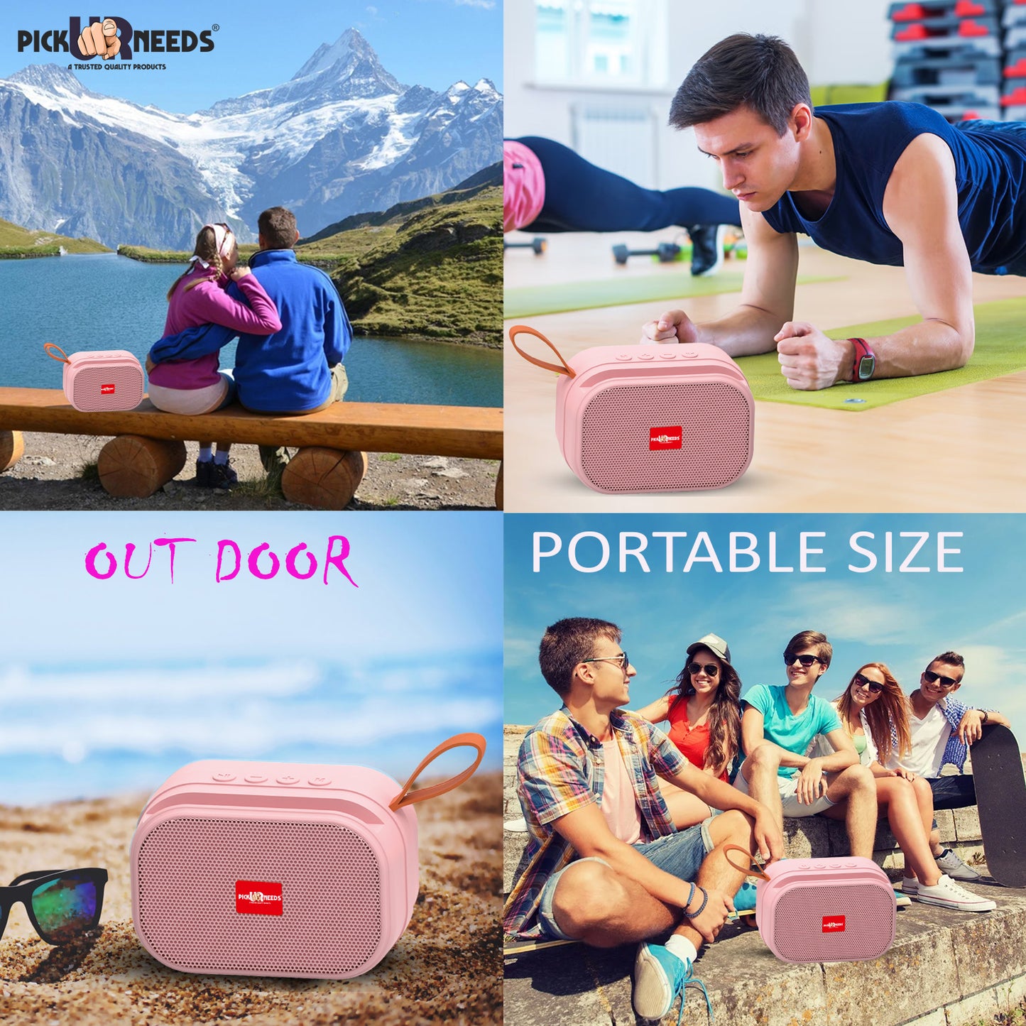Pick Ur Needs Wireless 2 Side Loud Speaker With USB / TF Card Support 5 W Bluetooth Speaker (Blue, 5.0 Channel)