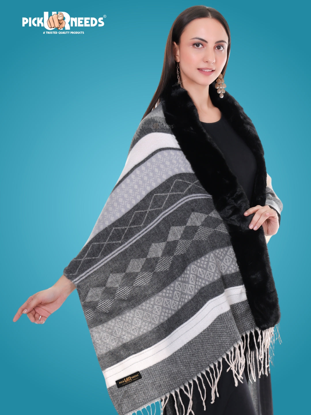 Pick Ur Needs Women’s Designer Shawl Lightweight Warm Stole for Traditional & Modern Outfits