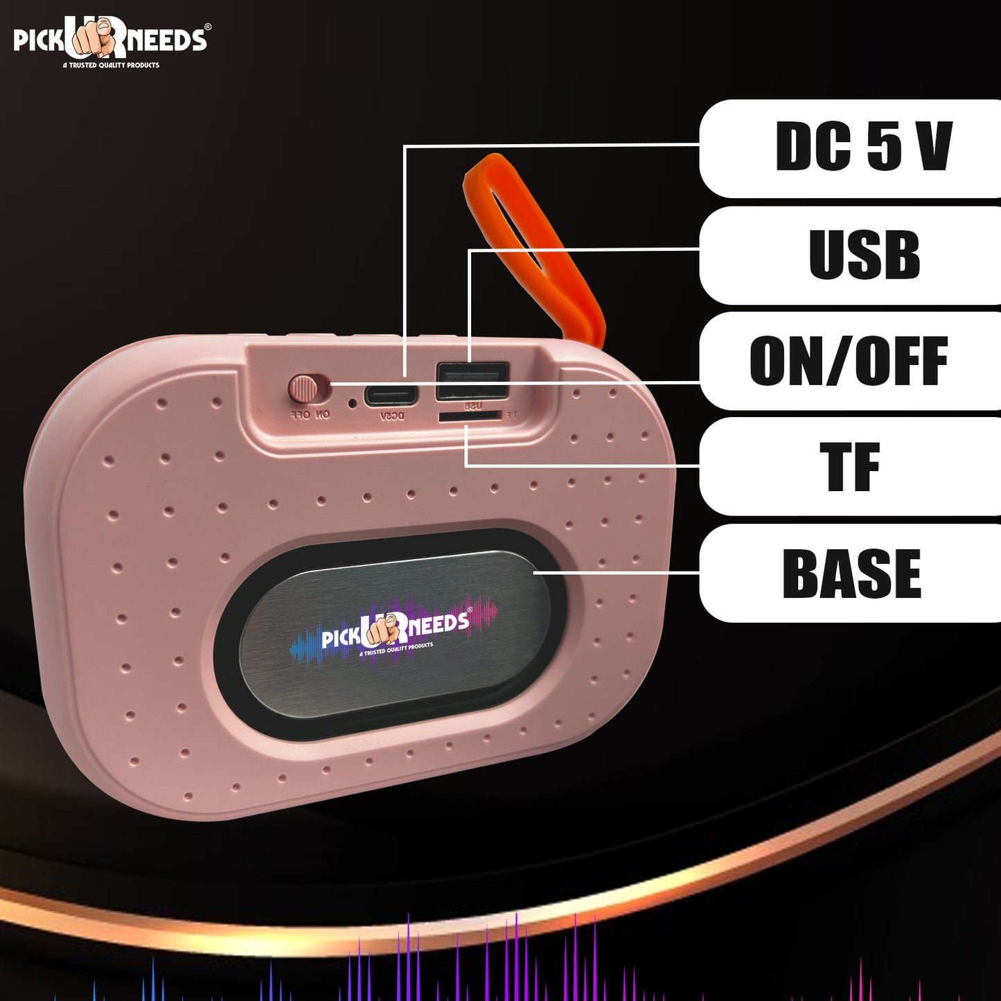 Pick Ur Needs Wireless 2 Side Loud Speaker With USB / TF Card Support 5 W Bluetooth Speaker (Blue, 5.0 Channel)