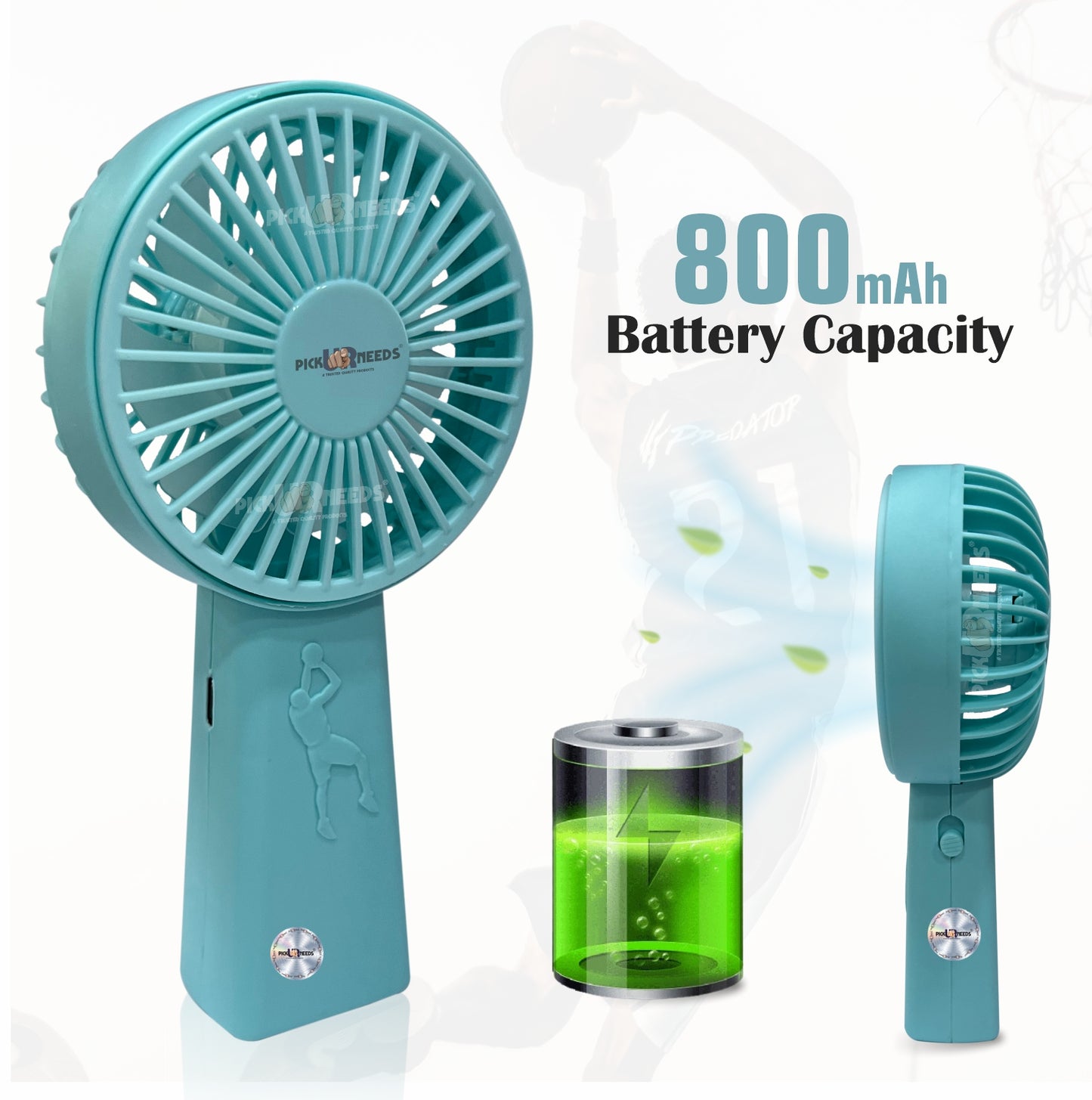 Pick Ur Needs Mini Handheld Rechargeable Fan For Home/Ofice USB Charging 2 Speed Mode Mini Pocket Fan
