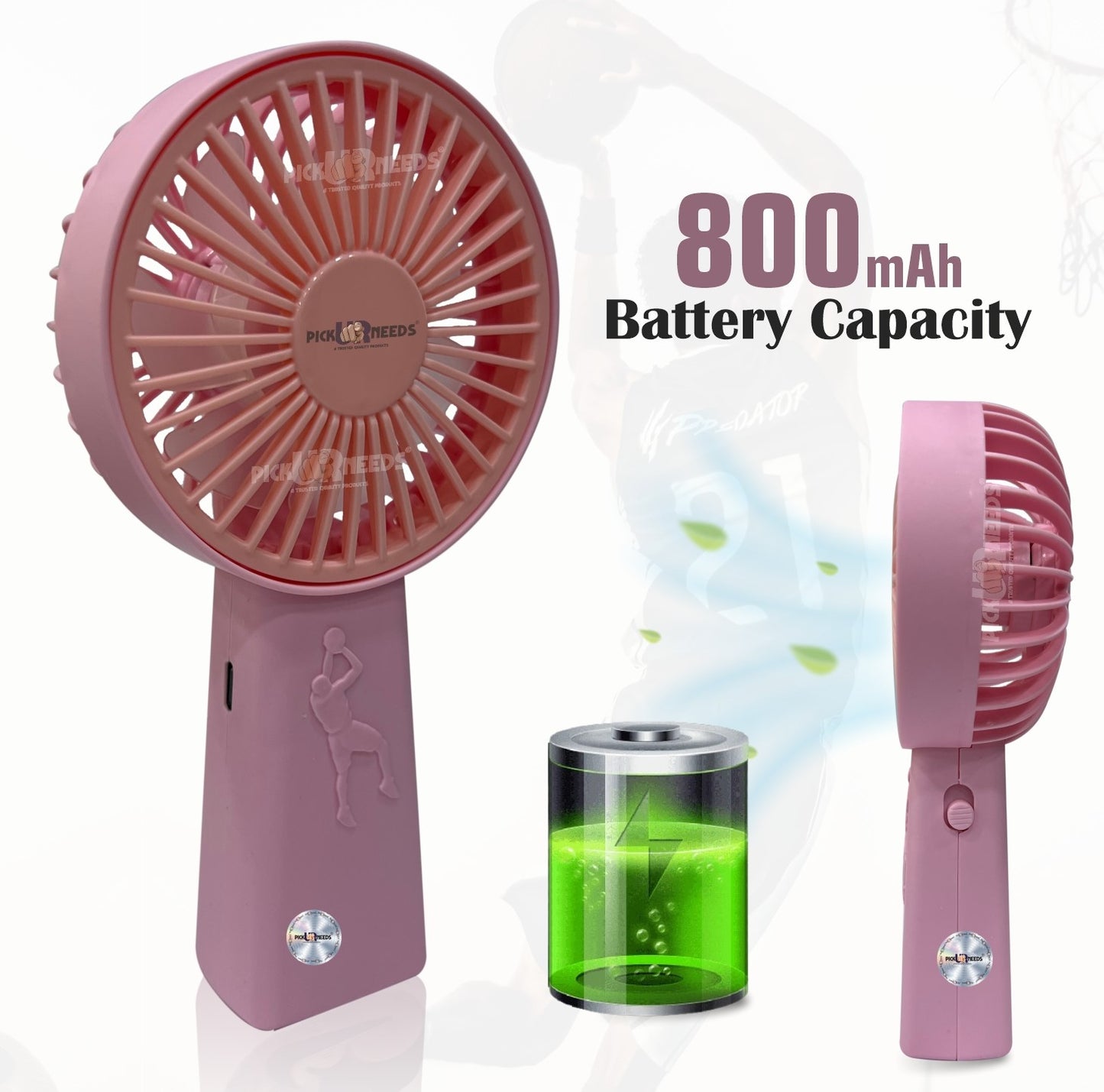 Pick Ur Needs Mini Handheld Rechargeable Fan For Home/Ofice USB Charging 2 Speed Mode Mini Pocket Fan