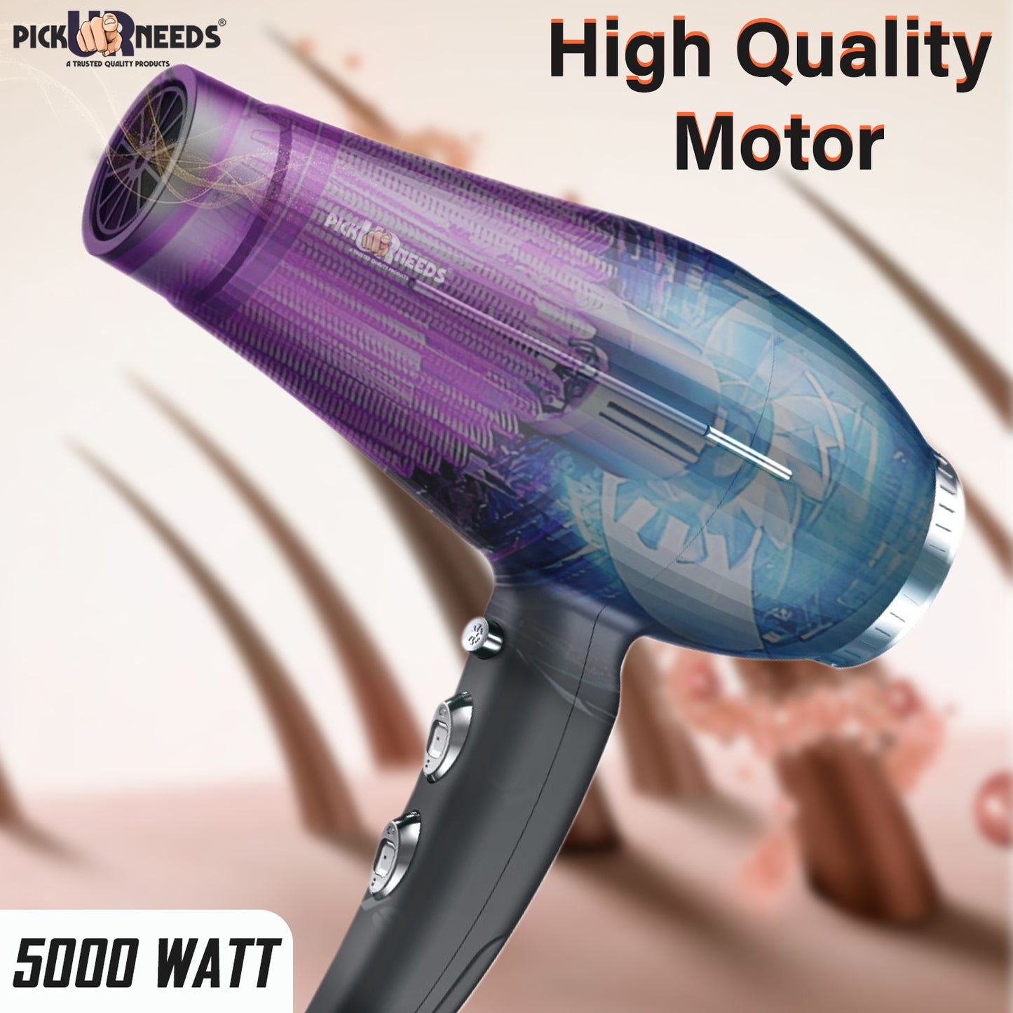Pick Ur Needs 5000 Watt Professional Hair Dryer With Powerfull Motor 3 Temperature / 2 Speed Hair Dryer (5000 W, Green)