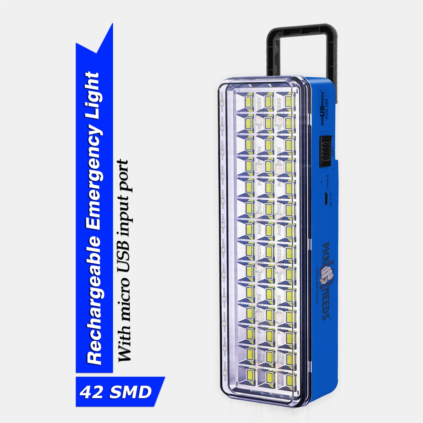 Pick Ur Needs Solar 42 SMD LED Rechargeable Floor Lantern Lamp Emergency Light Pack of 2 Torch (White, 23 cm, Rechargeable)