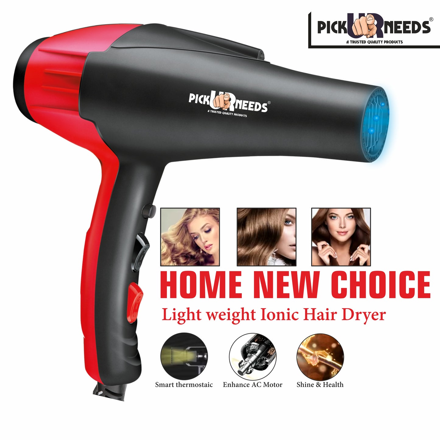 Pick Ur Needs Stylish Professional Hair Dryer With Over Heat Protection Hot And Cold Dryer Hair Dryer (5000 W, Blue)