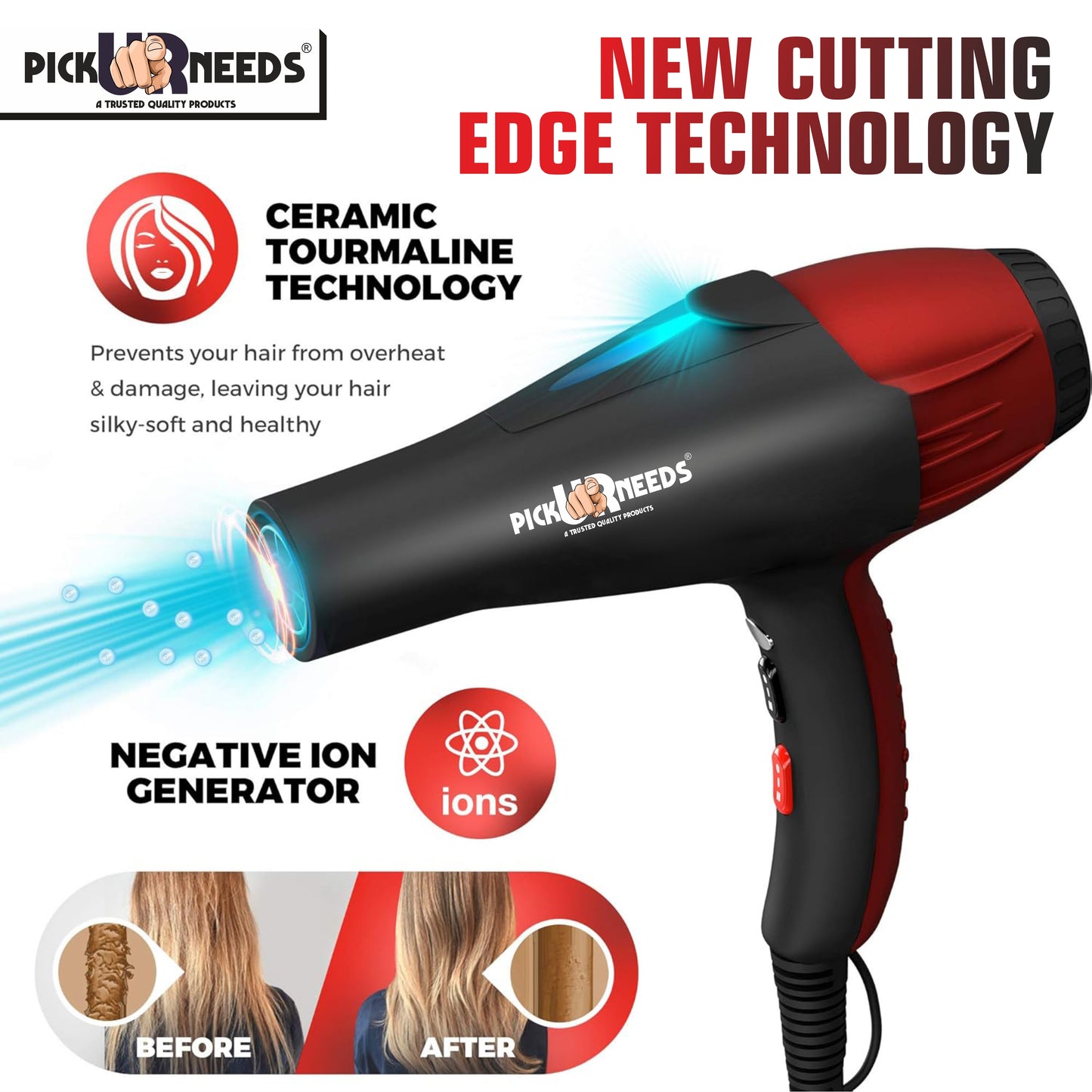 Pick Ur Needs Stylish Professional Hair Dryer With Over Heat Protection Hot And Cold Dryer Hair Dryer (5000 W, Blue)