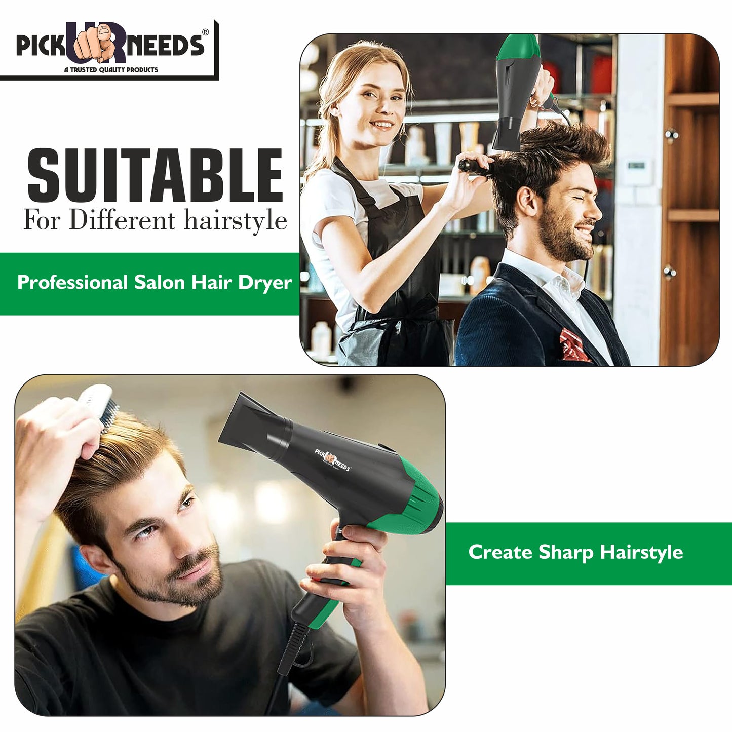 Pick Ur Needs Stylish Professional Hair Dryer With Over Heat Protection Hot And Cold Dryer Hair Dryer (5000 W, Blue)