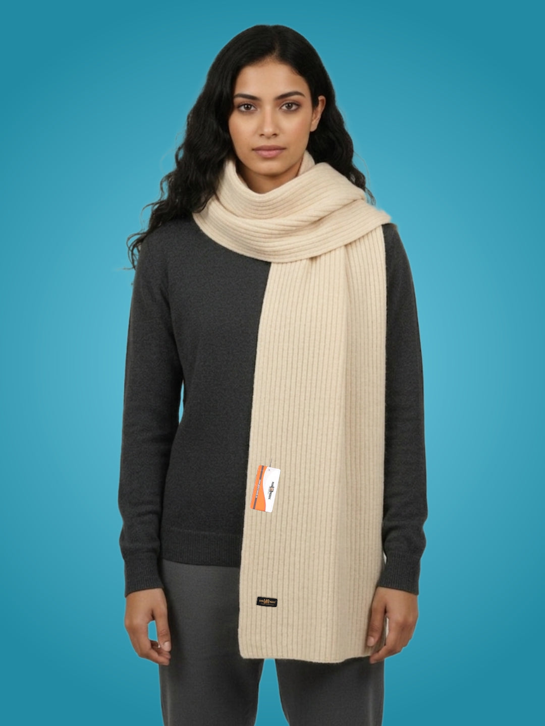 Pick Ur Needs Ultra Soft Ribbed Knit Muffler for Women Warm Winter Woolen Scarf Cozy Lightweight Neck Warmer for Casual & Outdoor Use