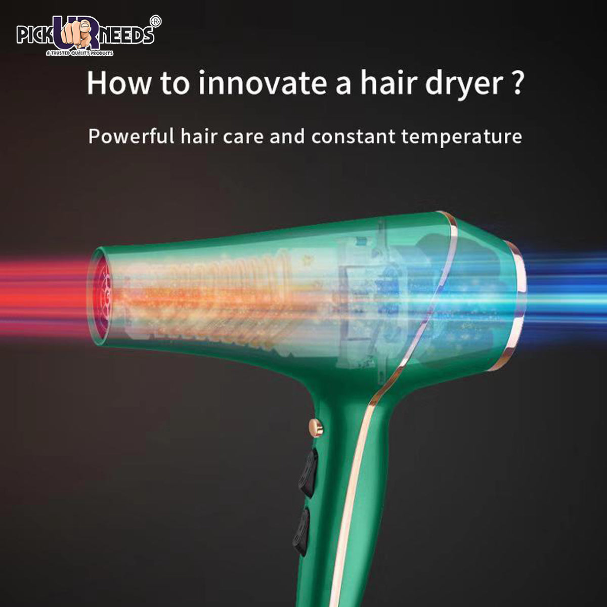 Pick Ur Needs Professional Stylish Hair Dryer With Over Heat Protection Hot And Cold Dryer Hair Dryer (5000 W, Green)
