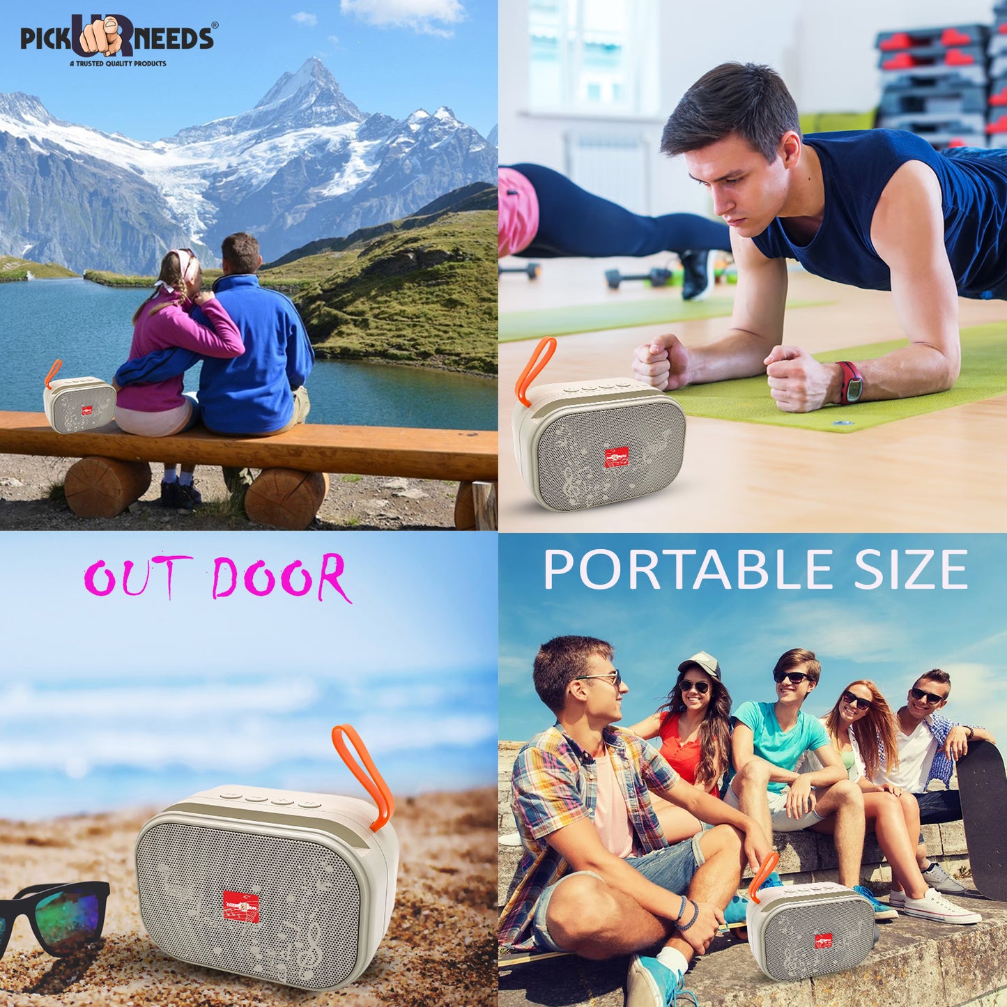 Pick Ur Needs Wireless 2 Side Loud Speaker With USB / TF Card Support 5 W Bluetooth Speaker (Blue, 5.0 Channel)