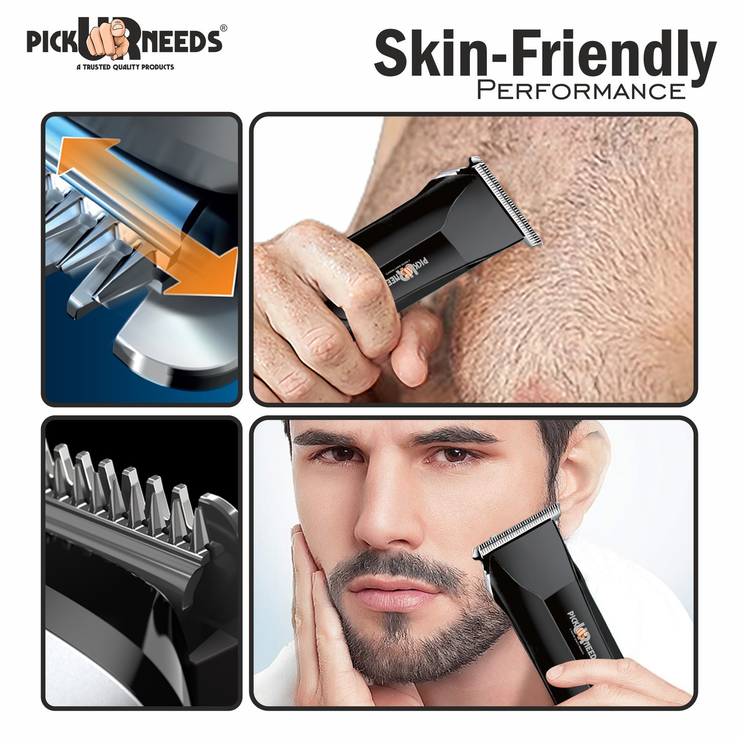 Pick Ur Needs Rechargeable Electric Hair Remover /Clippers /Trimmer For Men & Women Trimmer 120 min Runtime 3 Length Settings (Black)