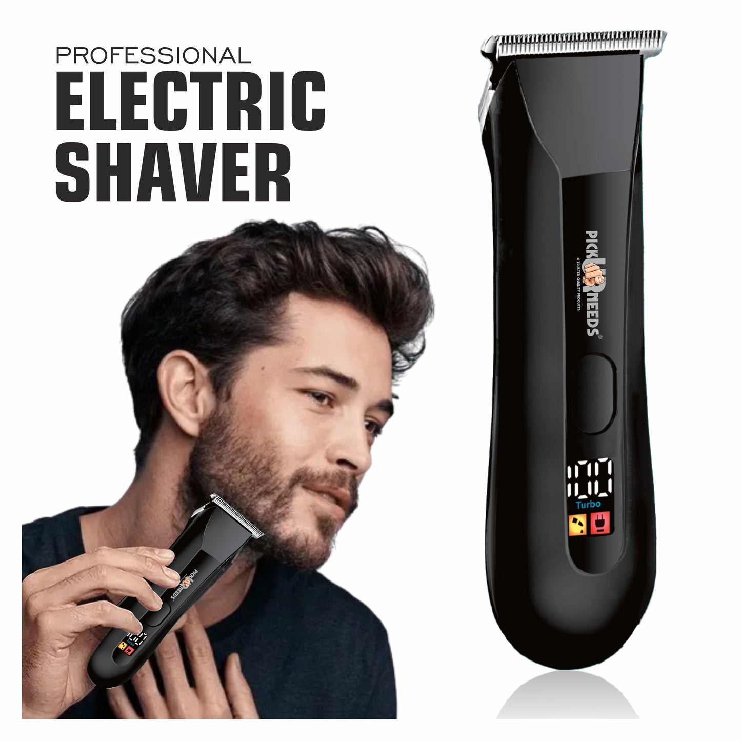 Pick Ur Needs Rechargeable Electric Hair Remover /Clippers /Trimmer For Men & Women Trimmer 120 min Runtime 3 Length Settings (Black)