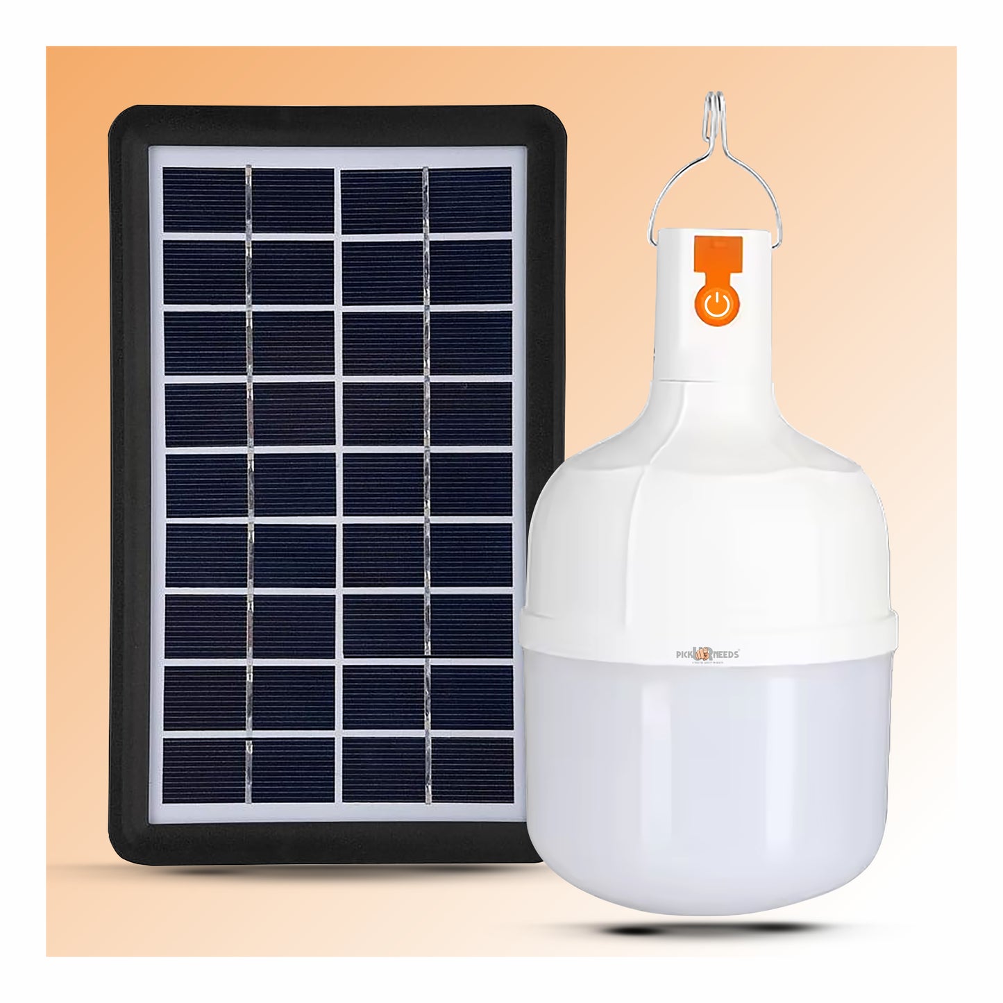Pick Ur Needs 100W Bulb Solar Rechargeable Bright LED With 3 Type Light Mode 2500mAh Battery 5 hrs Bulb Emergency Light (With Solar)