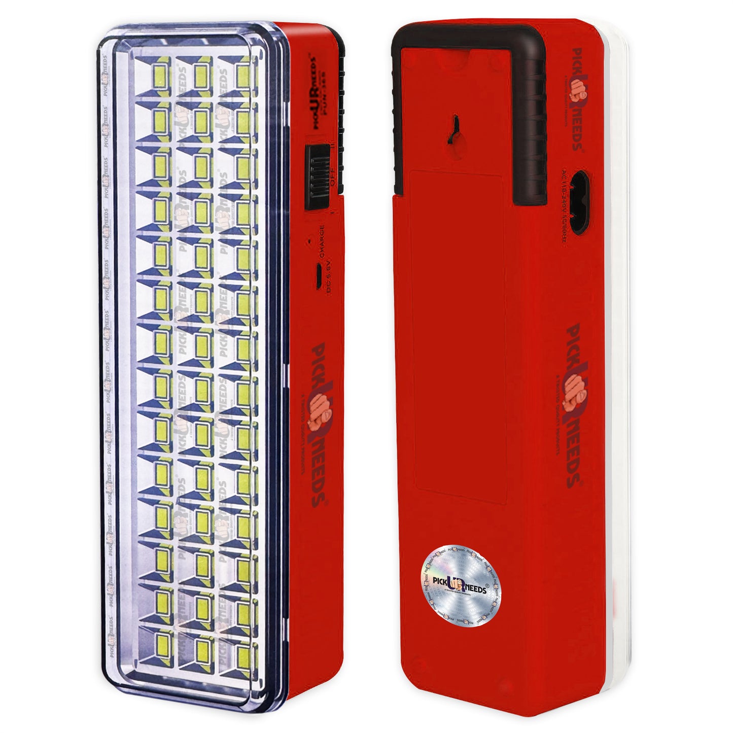 Pick Ur Needs Solar 42 SMD LED Rechargeable Floor Lantern Lamp Emergency Light Pack of 2 Torch (White, 23 cm, Rechargeable)