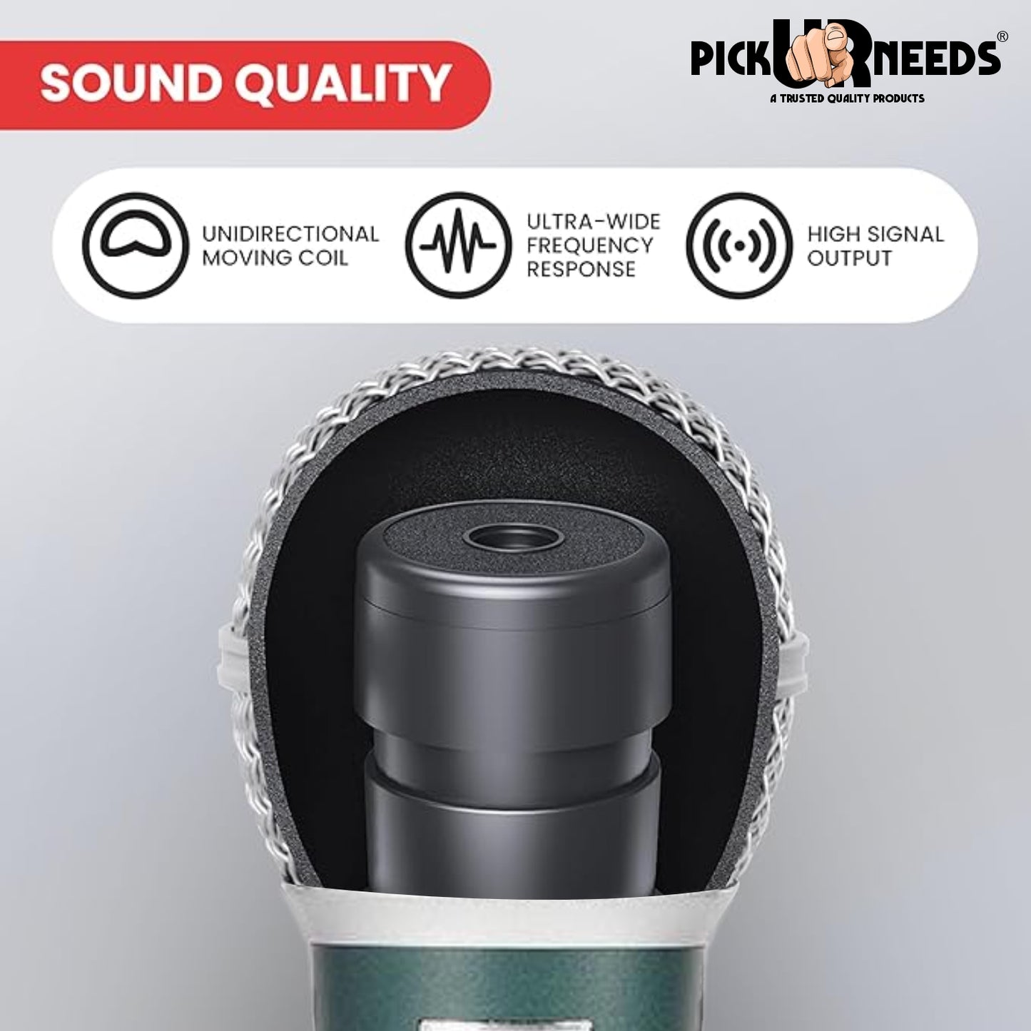 Pick Ur Needs Professional Dynamic Microphone –Singing, Karaoke & Live Performance- Corded Mic Microphone