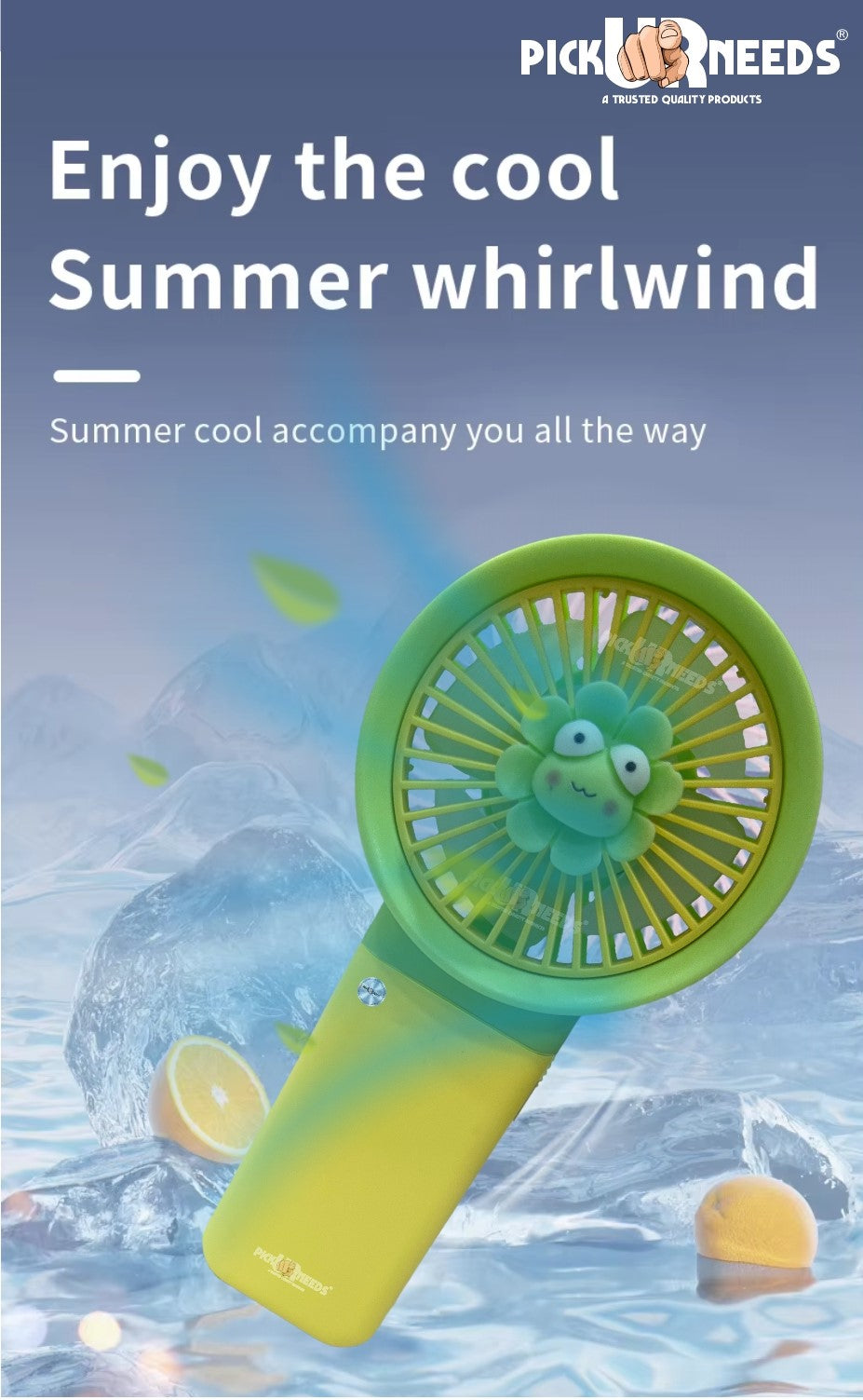 Pick Ur Needs Mini Rechargeable Hand Fan With USB Charge Support Teddy Design Fan With Stand 3 mm 5 Blade Table Fan (BLDC Motor Pack of 1)