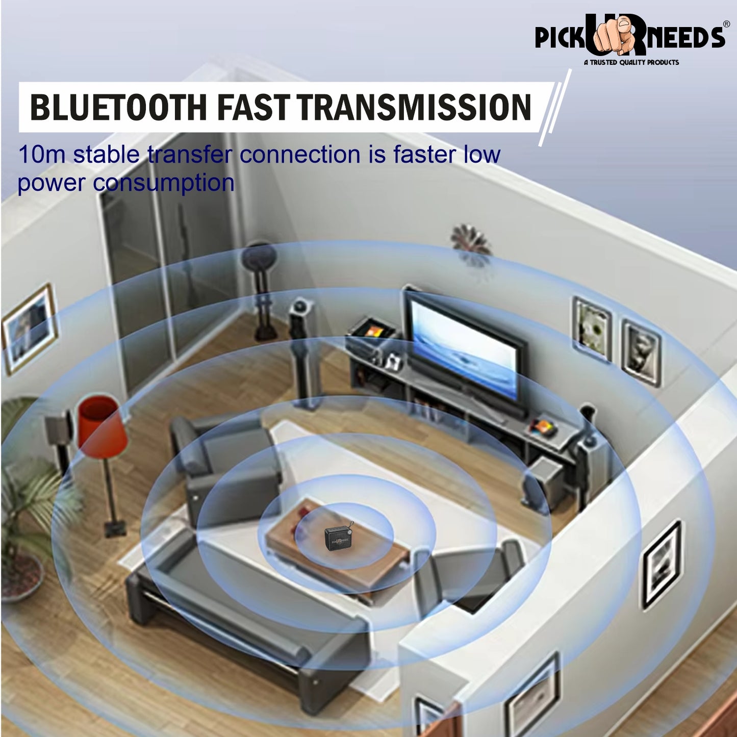 Pick Ur Needs Rechargeable Box Sound Wireless Speaker 5W – TWS, 4H Playback, TF/SD/USB/FM 5 W Bluetooth Speaker (Black, 5.0 Channel)