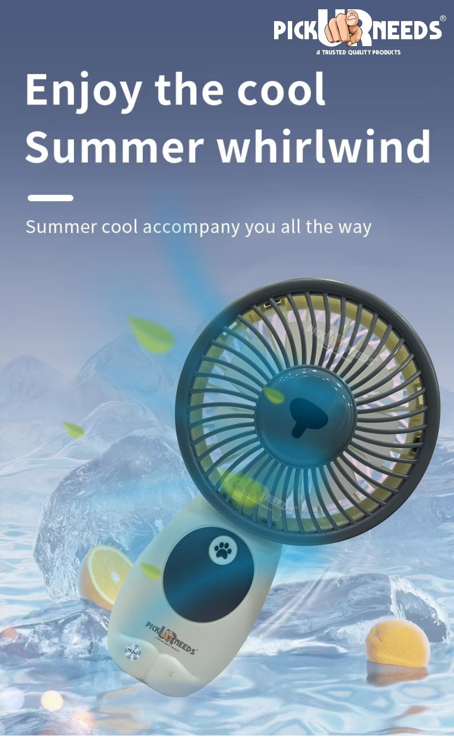 Pick Ur Needs Mini Pocket Rechargeable Fan With USB Charge Support Rechargeable Battery Mini Portable Fan For Outdoor Usage Fan