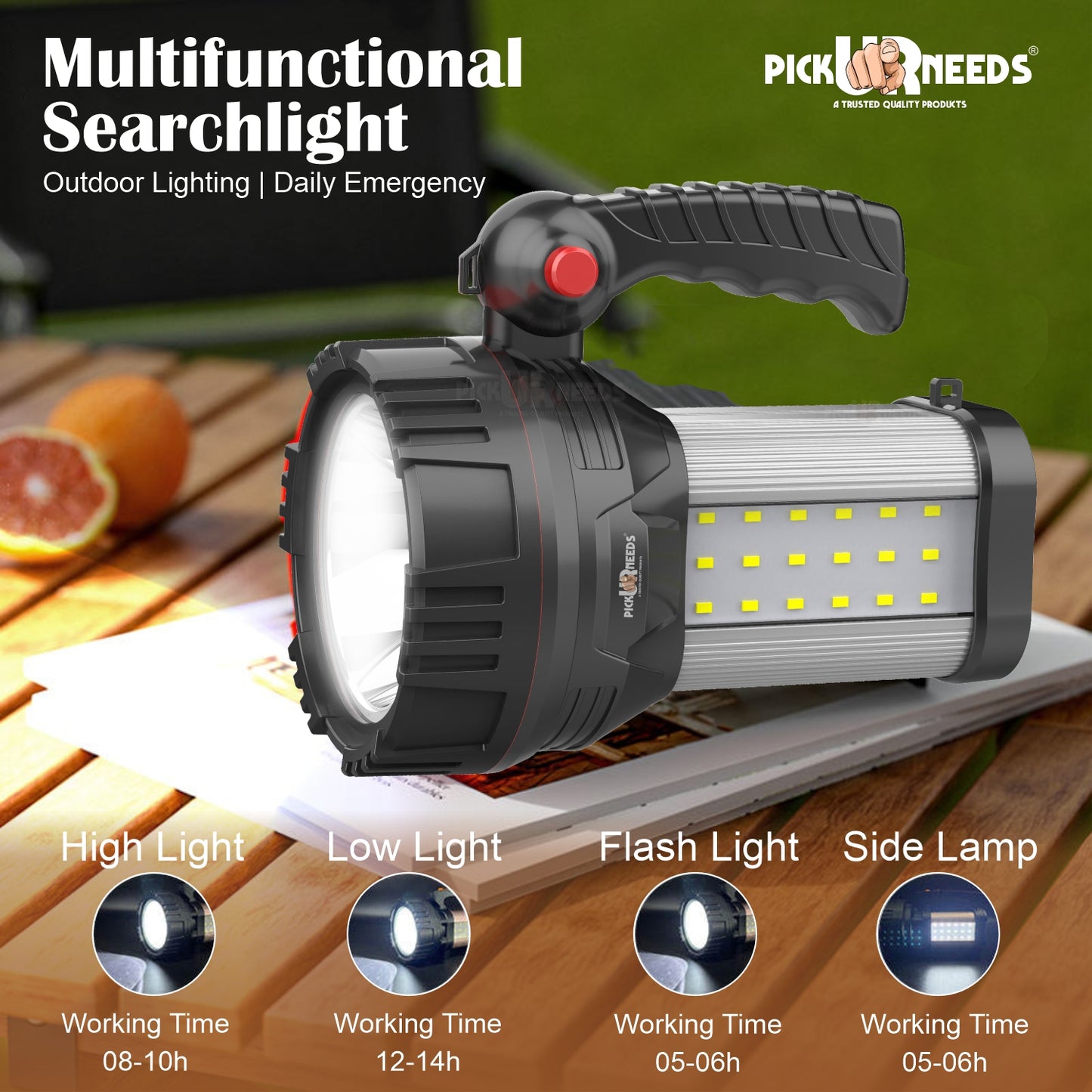 Pick Ur Needs 250W Rechargeable LED Light with 18 SMD High Power Searchlight 1500mAh 12 hrs Torch Emergency Light