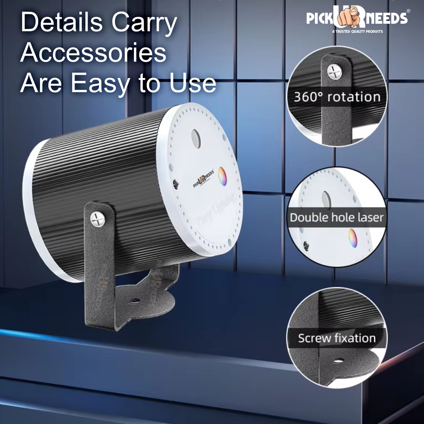 Pick Ur Needs Mini Cylinder DJ Disco Laser Light with 16 Patterns & 4 Modes USB-Powered Party Light for Weddings,Clubs & Events