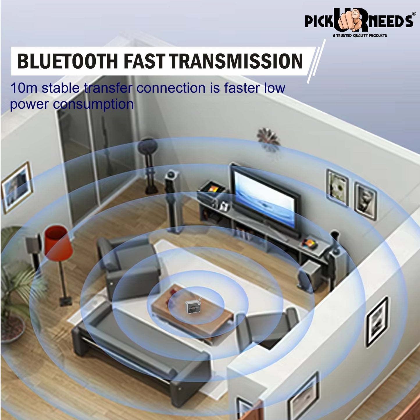 Pick Ur Needs Rechargeable Box Sound Wireless Speaker 5W – TWS, 4H Playback, TF/SD/USB/FM 5 W Bluetooth Speaker (Black, 5.0 Channel)