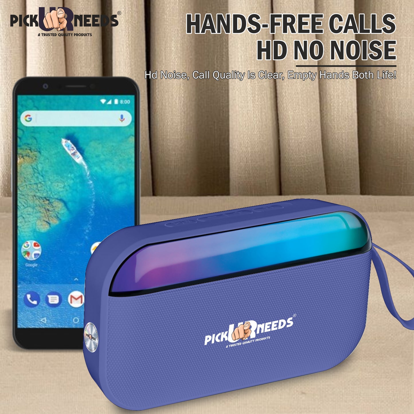 Pick Ur Needs Portable Wireless Speaker With RGB Light TF Card/USB Device Hands Free Calling 5 W Bluetooth Speaker