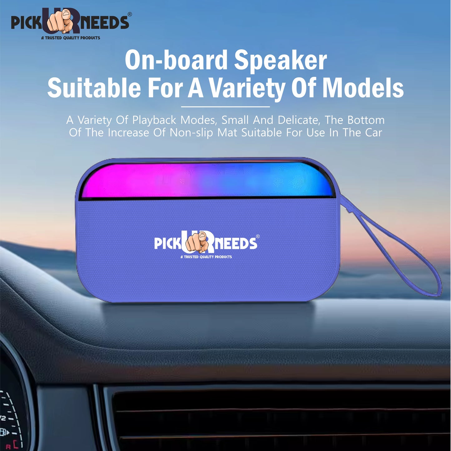 Pick Ur Needs Portable Wireless Speaker With RGB Light TF Card/USB Device Hands Free Calling 5 W Bluetooth Speaker