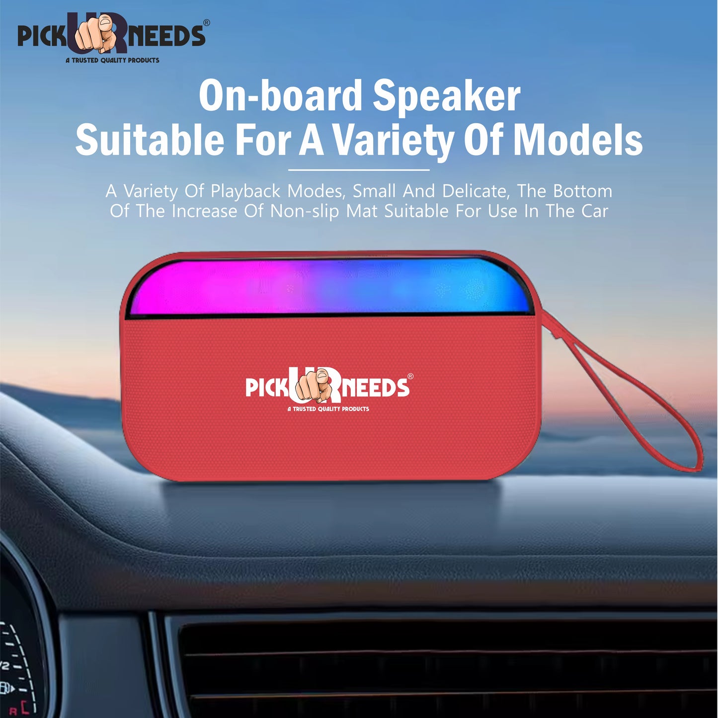 Pick Ur Needs Portable Wireless Speaker With RGB Light TF Card/USB Device Hands Free Calling 5 W Bluetooth Speaker (Blue, 5.0 Channel)