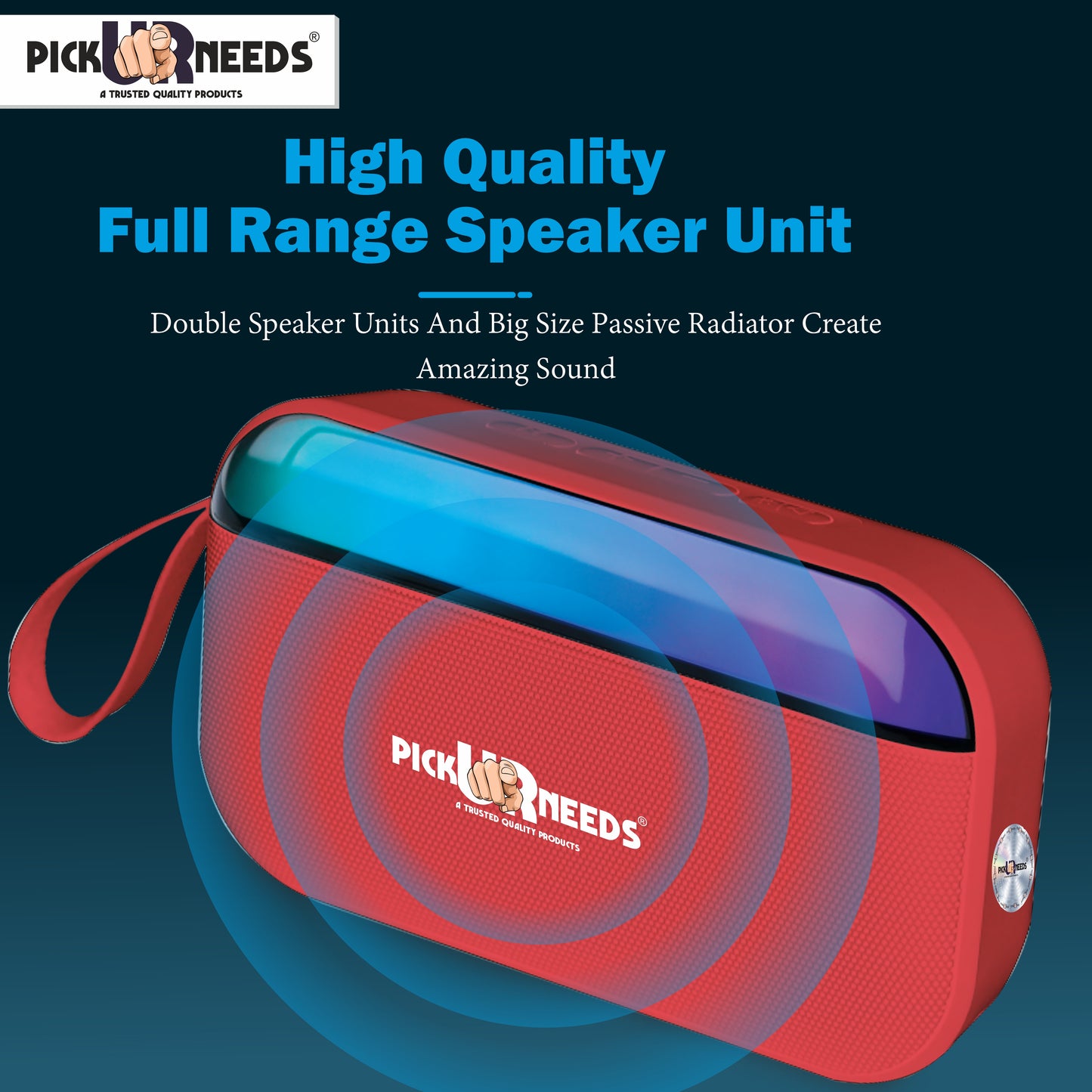 Pick Ur Needs Portable Wireless Speaker With RGB Light TF Card/USB Device Hands Free Calling 5 W Bluetooth Speaker (Blue, 5.0 Channel)