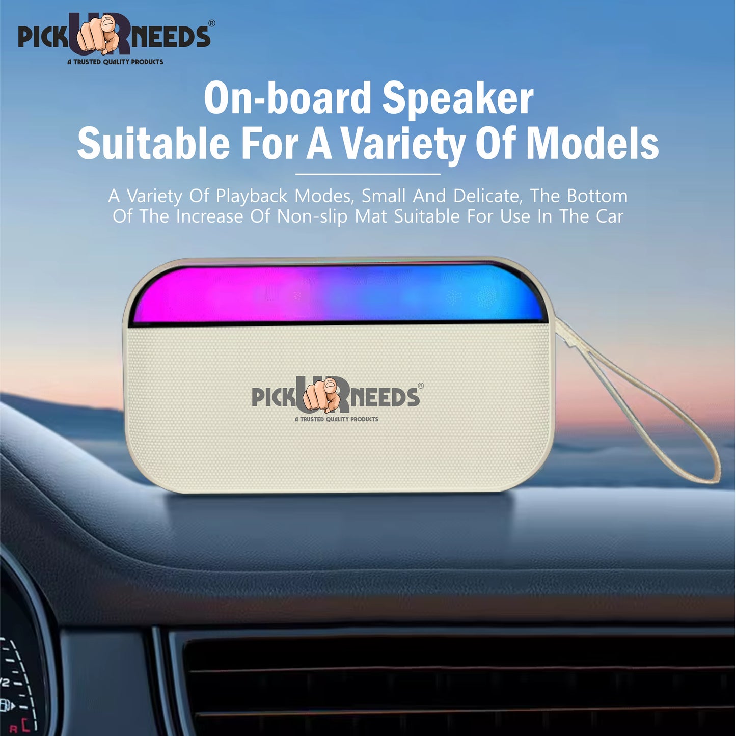 Pick Ur Needs Portable Wireless Speaker With RGB Light TF Card/USB Device Hands Free Calling 5 W Bluetooth Speaker (Blue, 5.0 Channel)