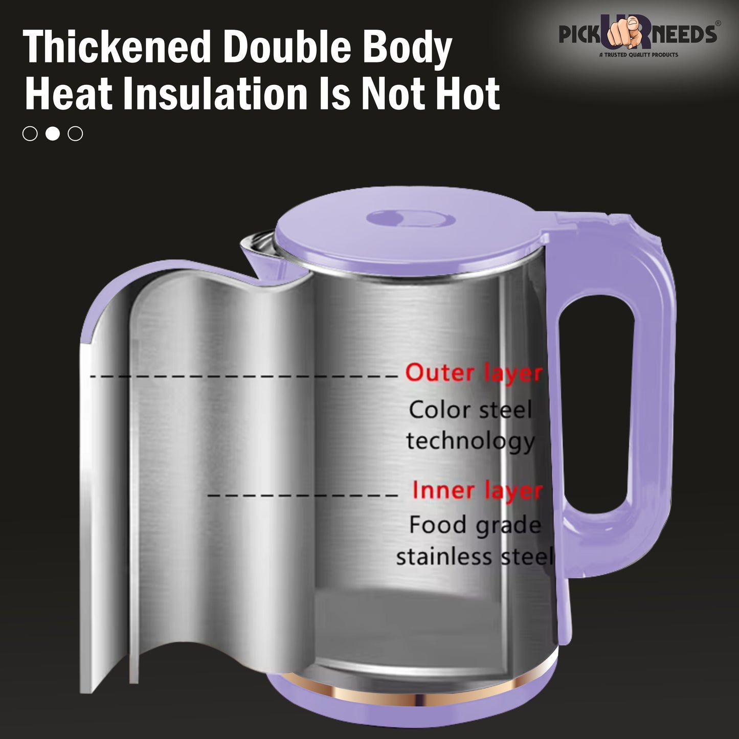 Pick Ur Needs Electric Tea Coffee Kettle Jug 1.6 Litres LED Backlight 1500W With Auto Cut Off Electric Kettle ( 1.6 L,Purple )