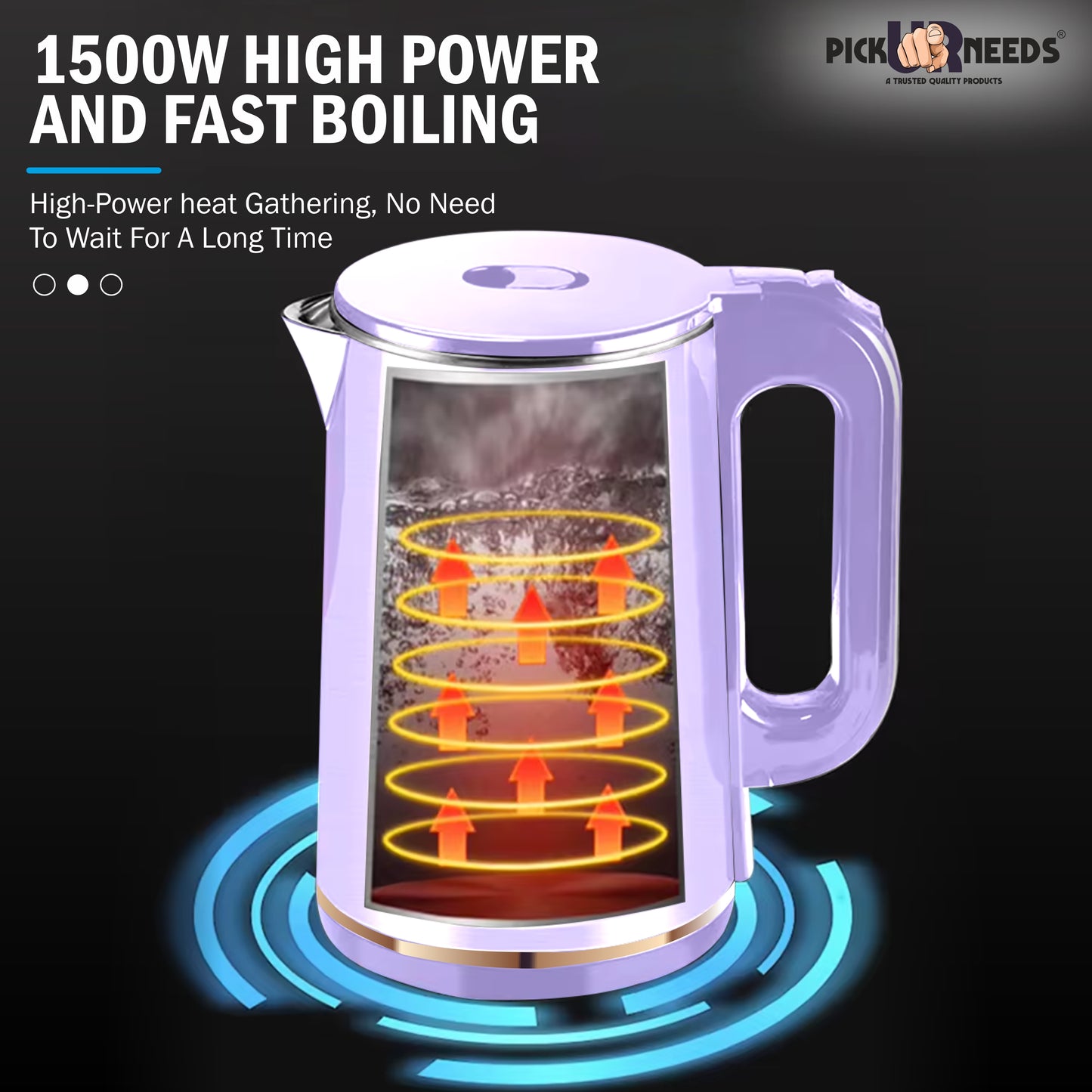 Pick Ur Needs Electric Tea Coffee Kettle Jug 1.6 Litres LED Backlight 1500W With Auto Cut Off Electric Kettle ( 1.6 L,Purple )